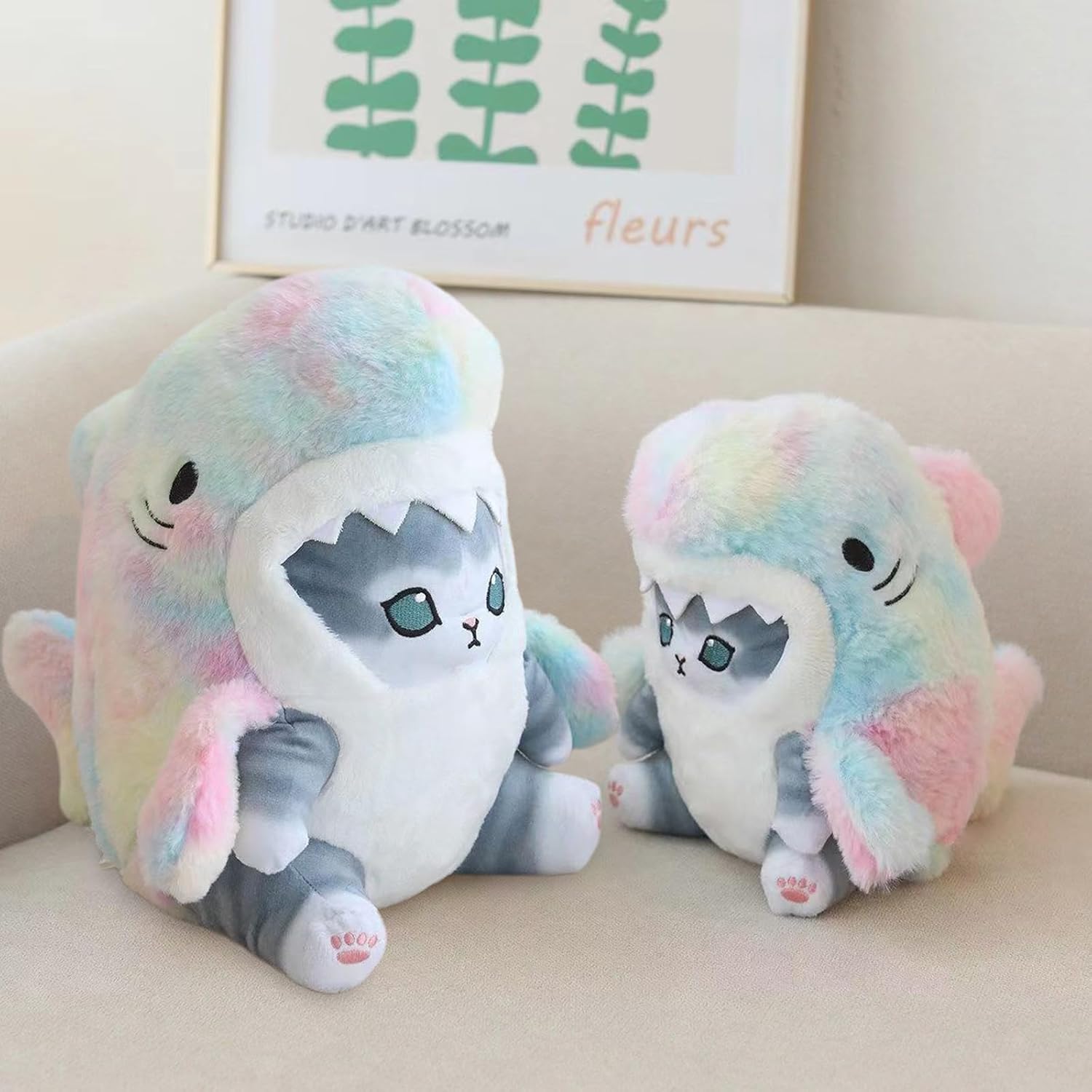 Kawaii Shark Cat Plush Pillow Toy 9 Inch 1