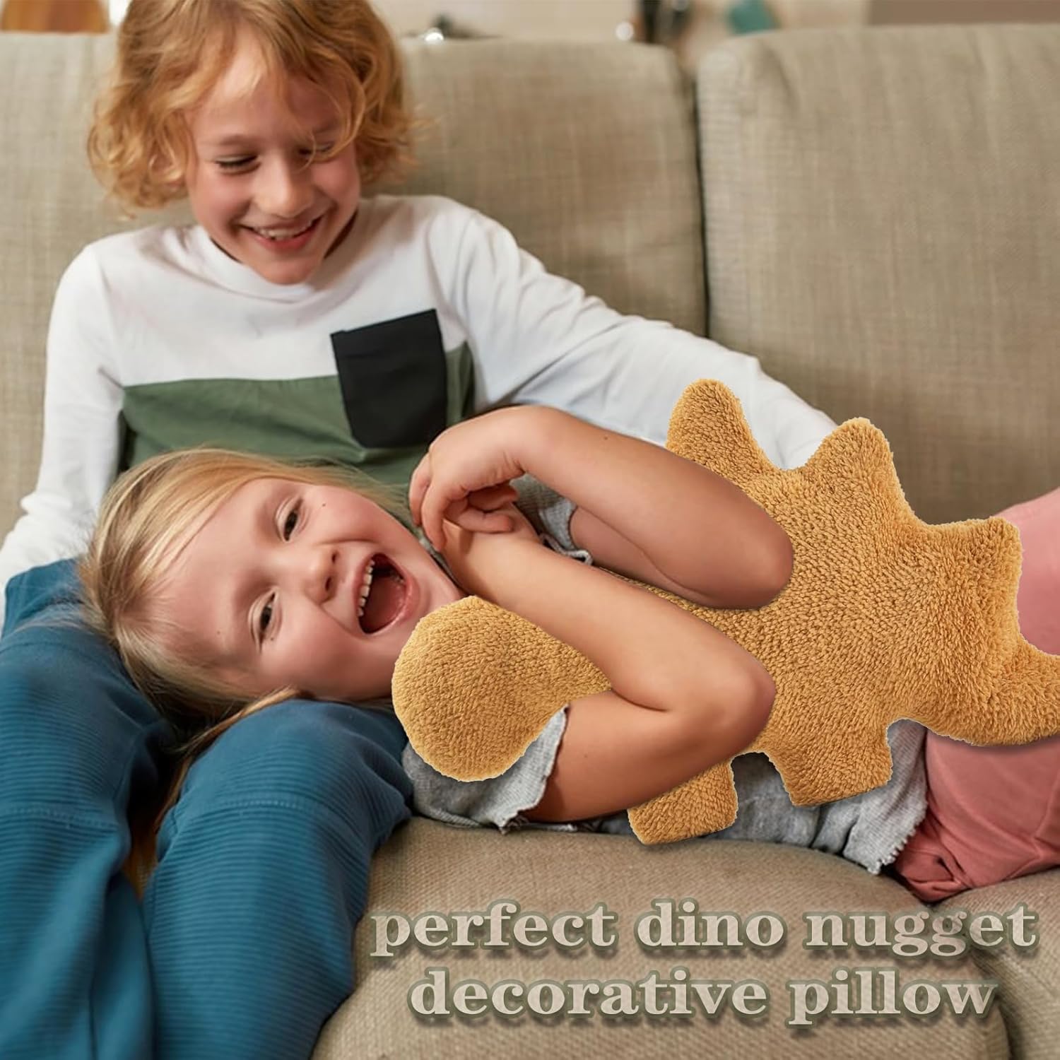 Dino Nugget Plush Pillow for Kids Room Decor