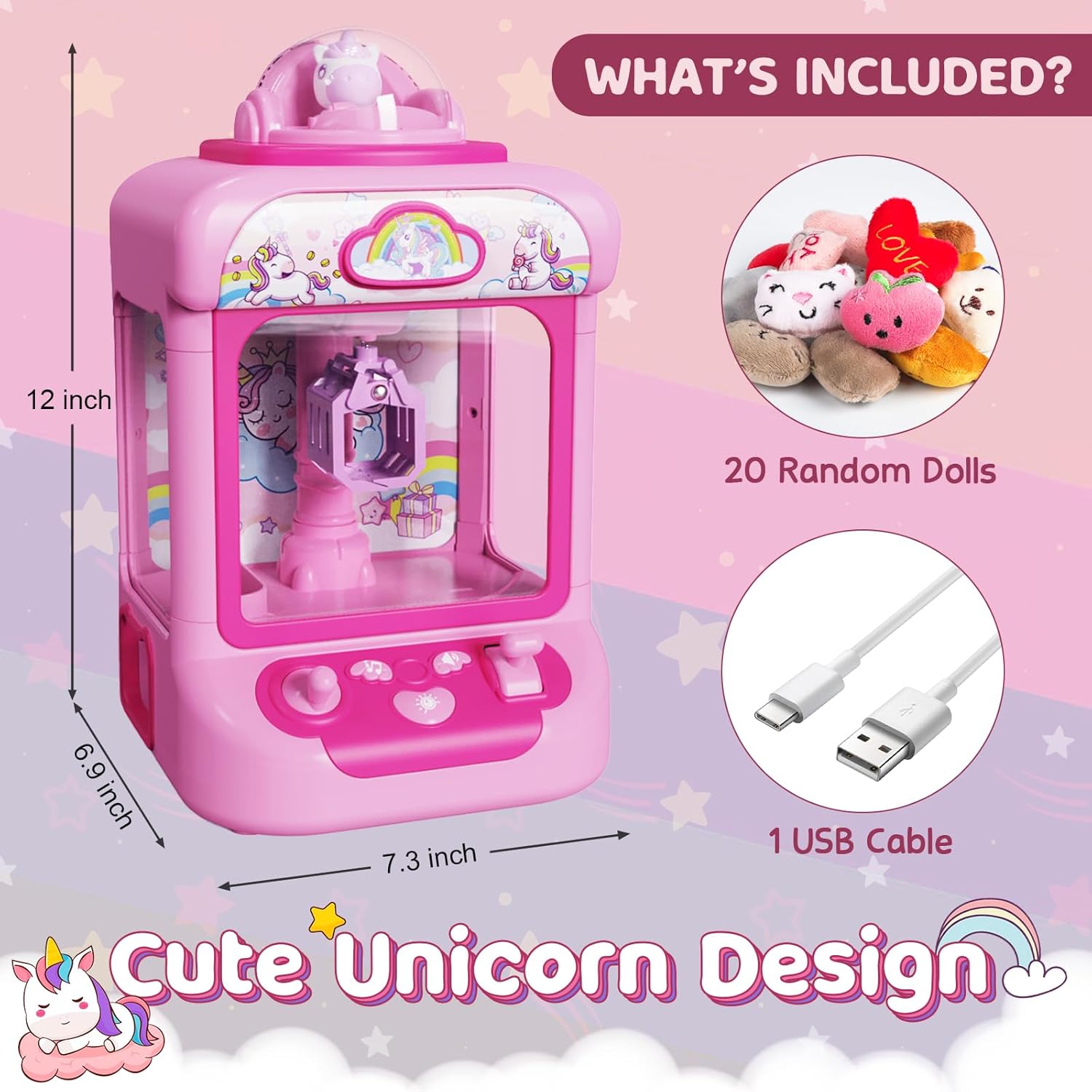 Unicorn Claw Machine for Kids