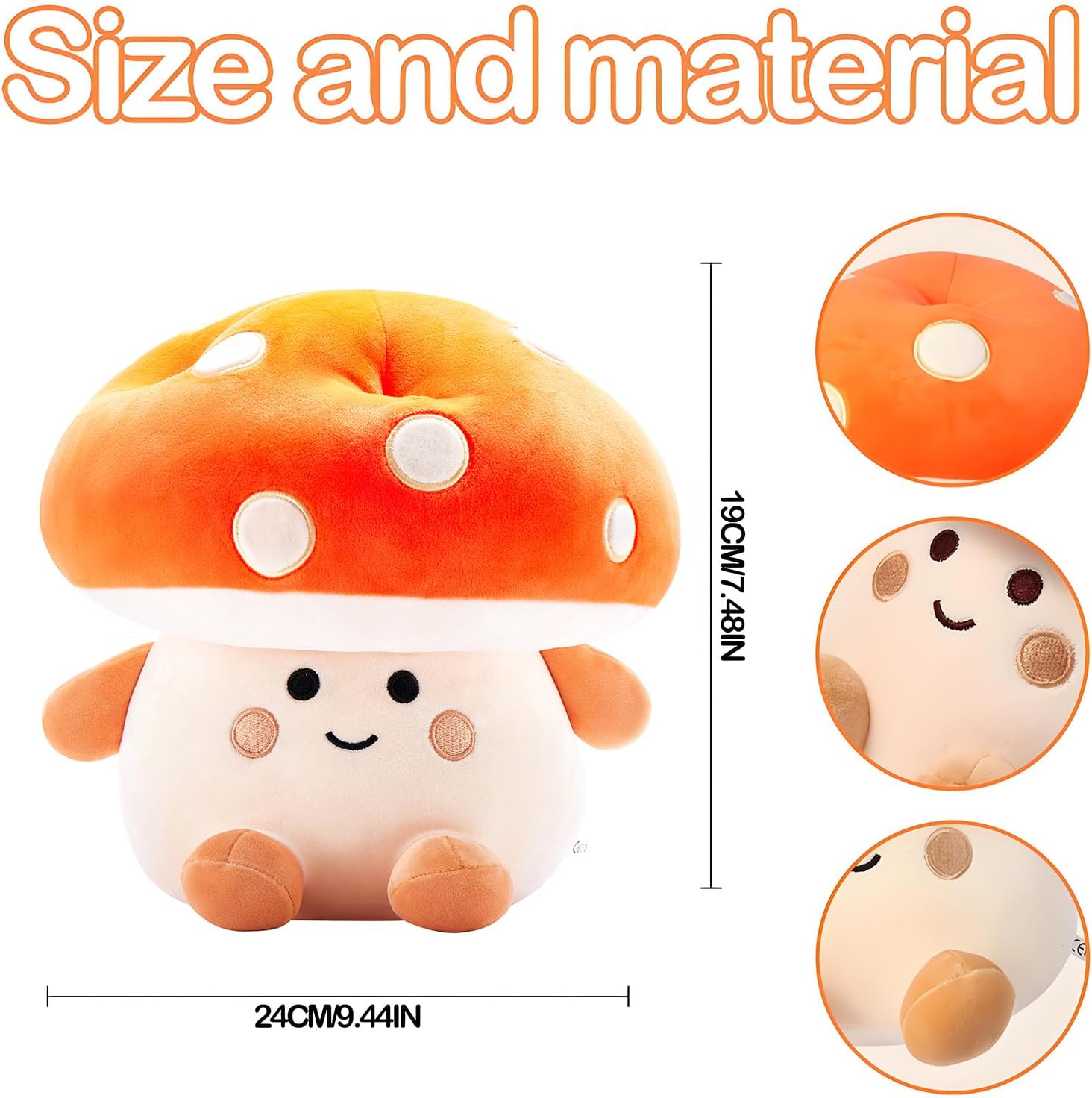 Cute Mushroom Plush Pillow Toy 12 Inch