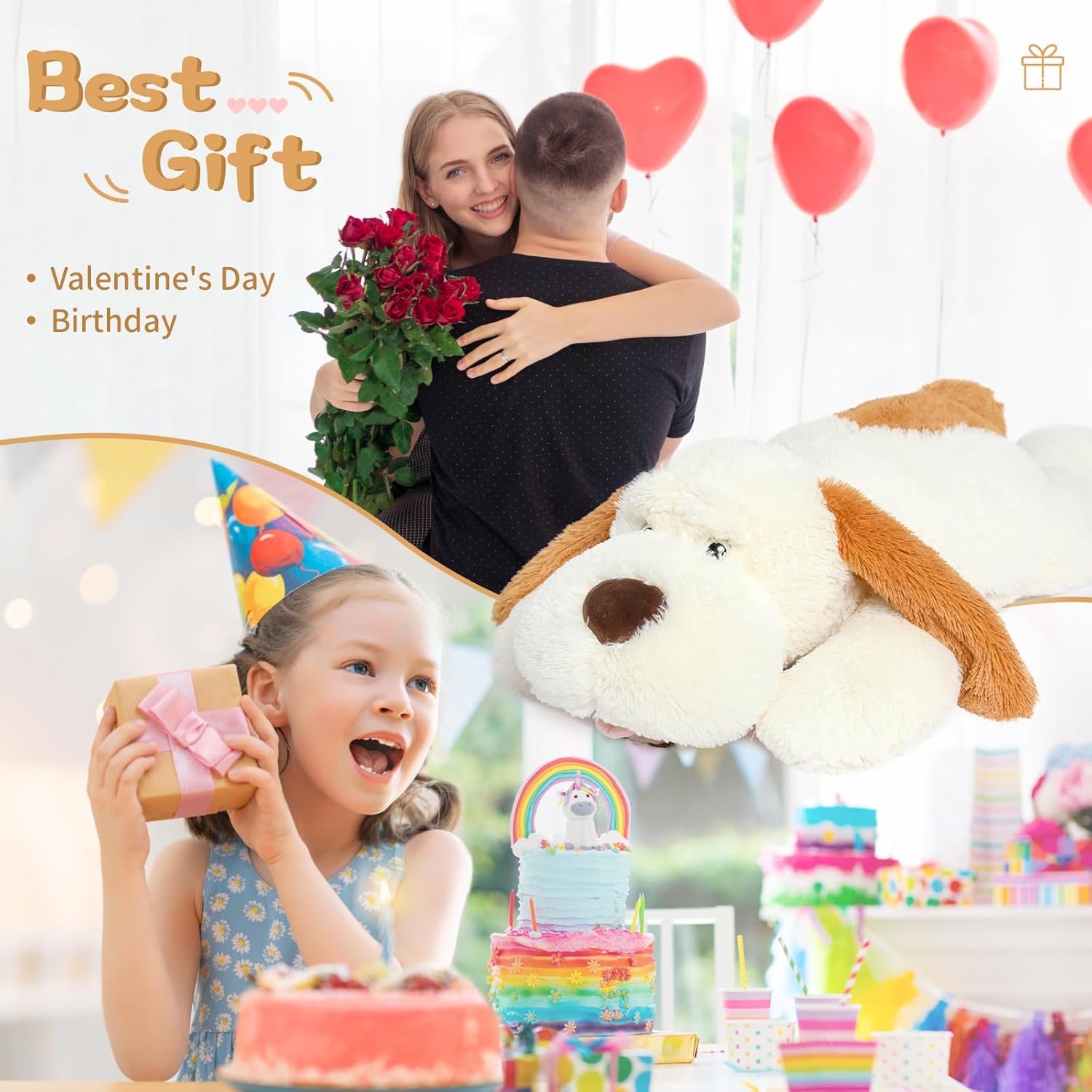 MorisMos Giant Dog Plush Pillow Toy