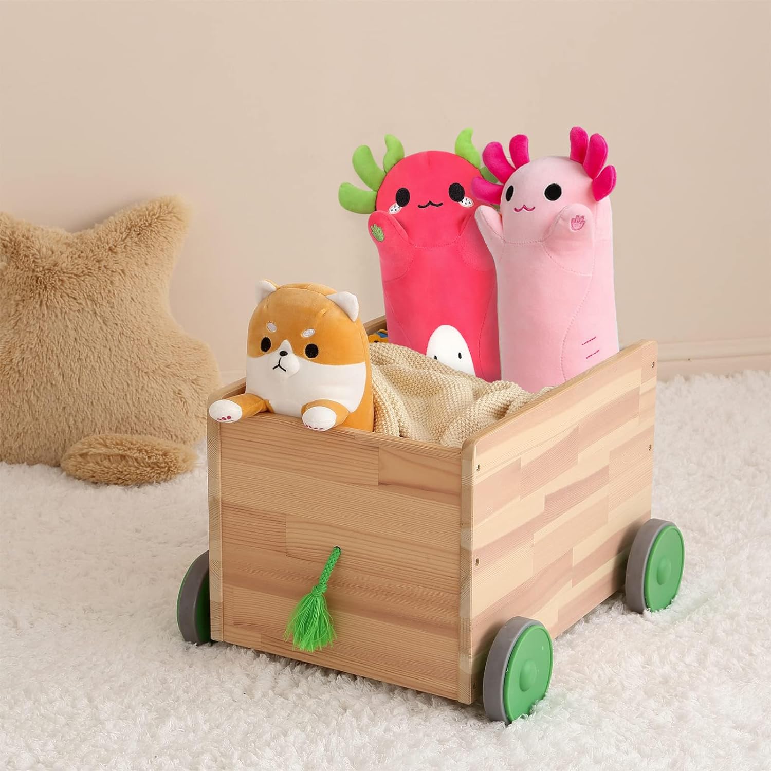 PEACH CAT Long Dragon Fruit Axolotl Plush Pillow