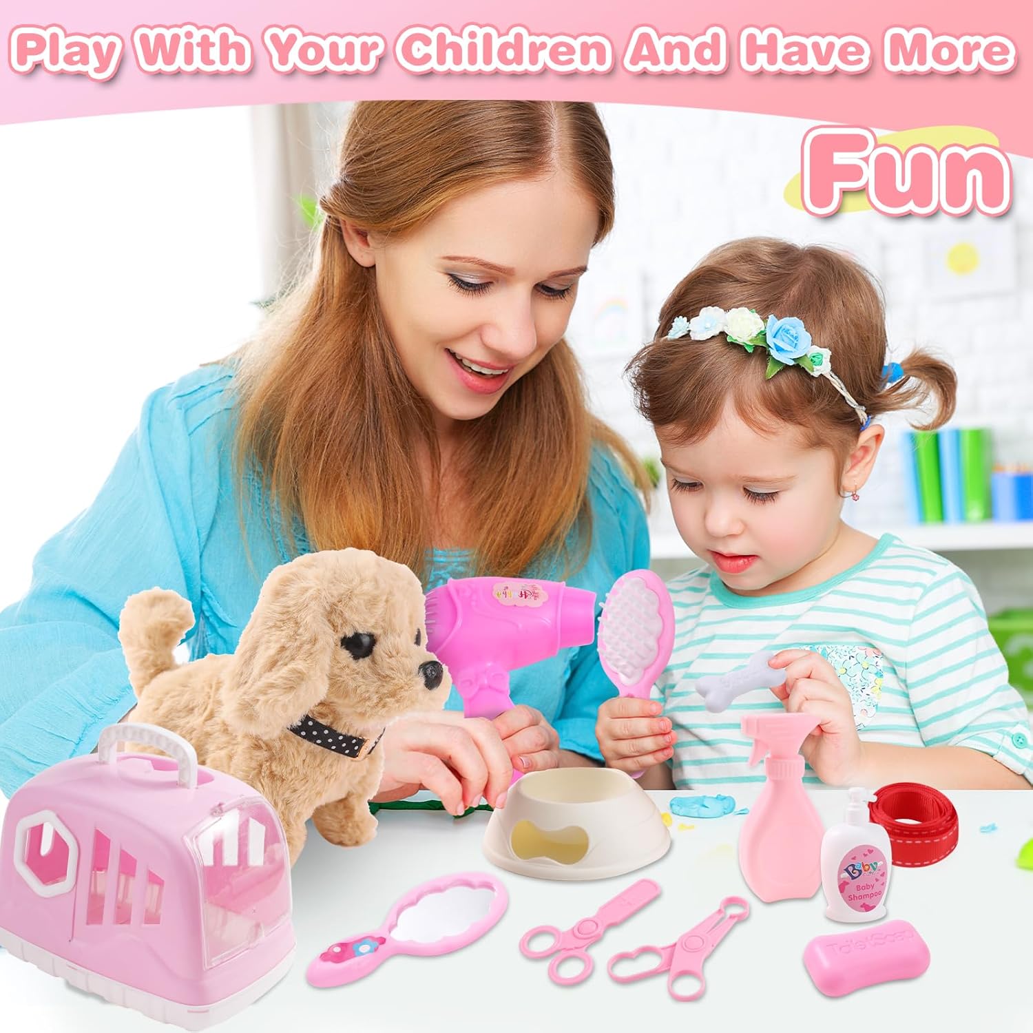 Volmop 14PCS Interactive Plush Dog Toy Set