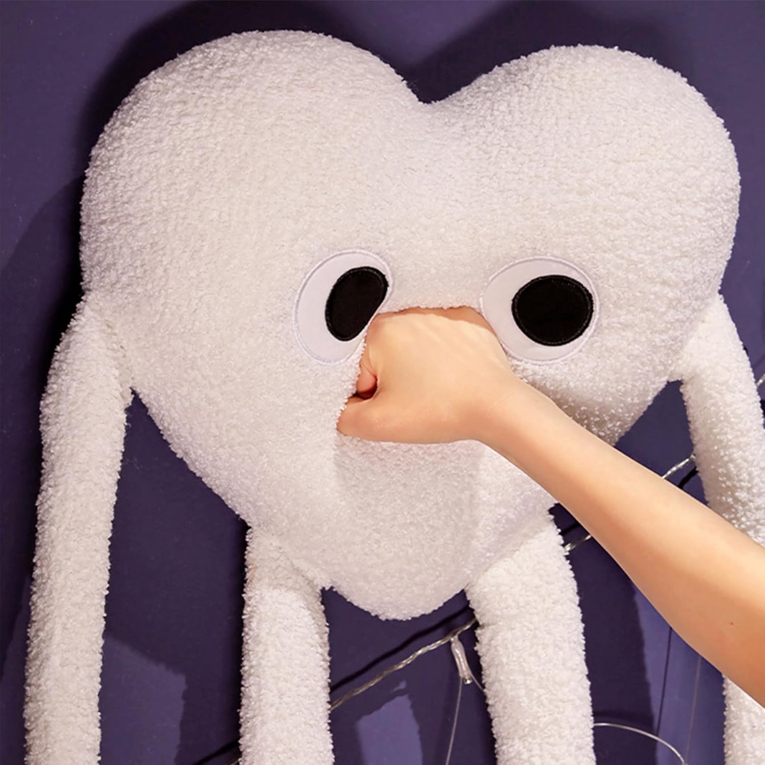 White Heart Plush Pillow 3937in