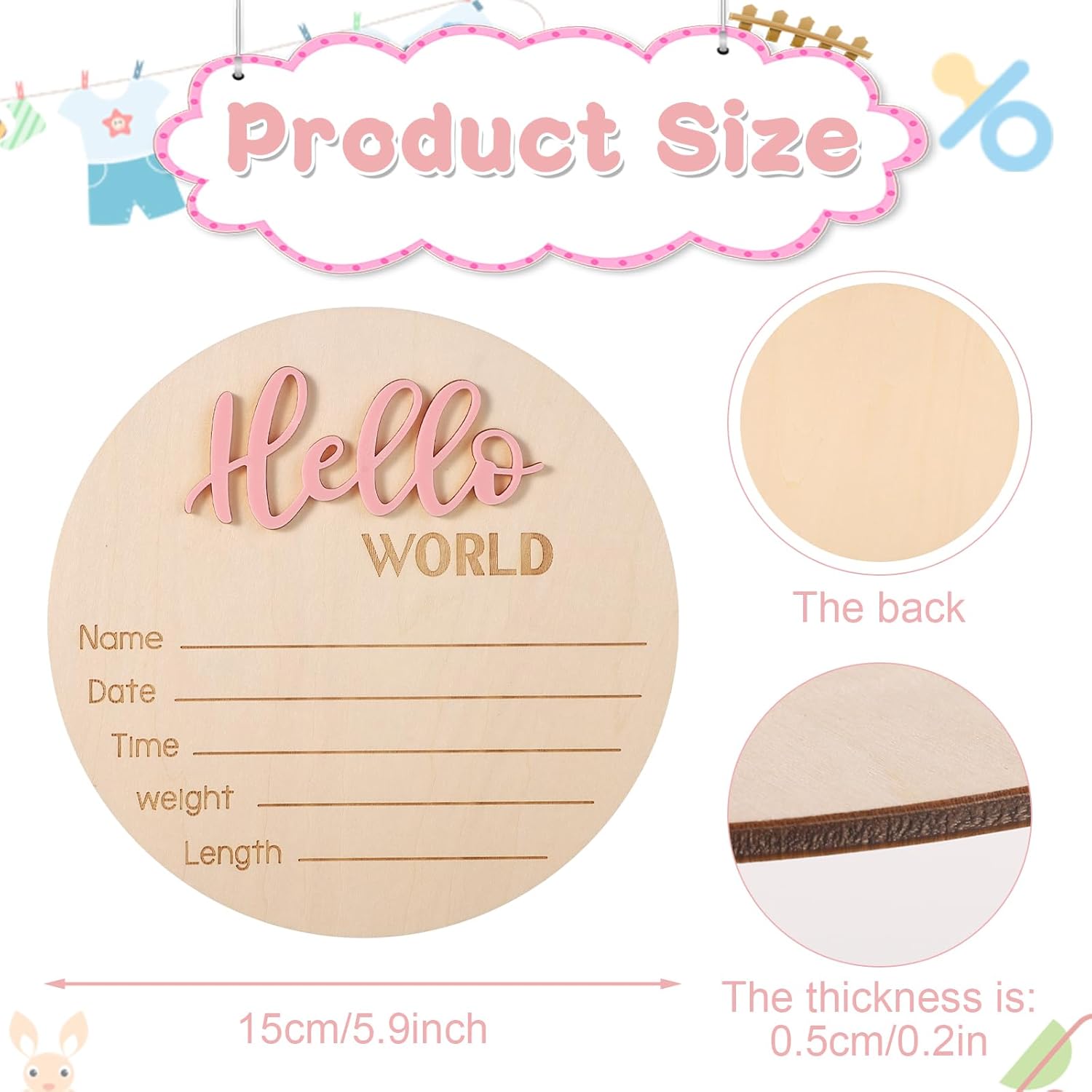 Hello World Newborn Welcome Sign