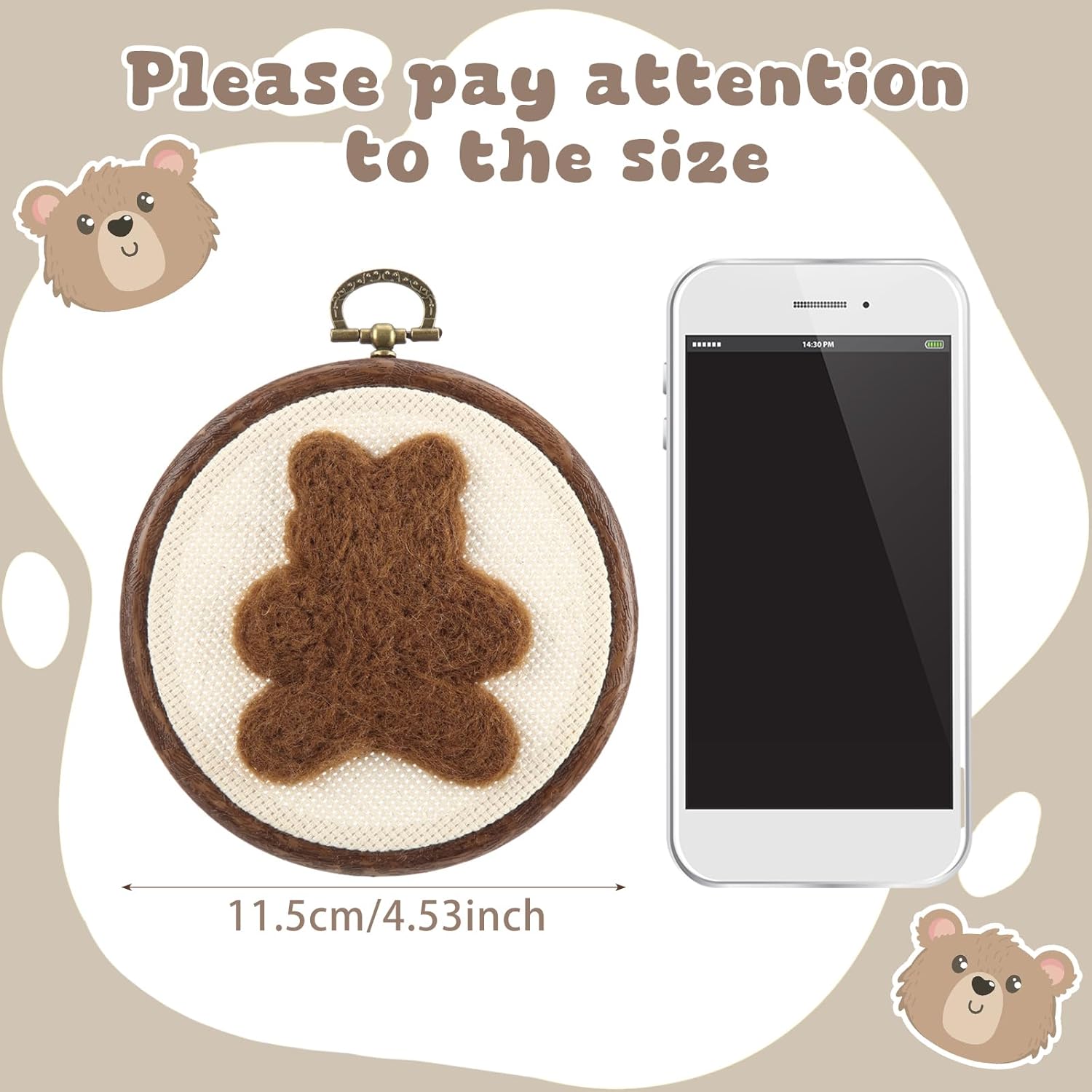 Chunful Felted Bear Wall Decor