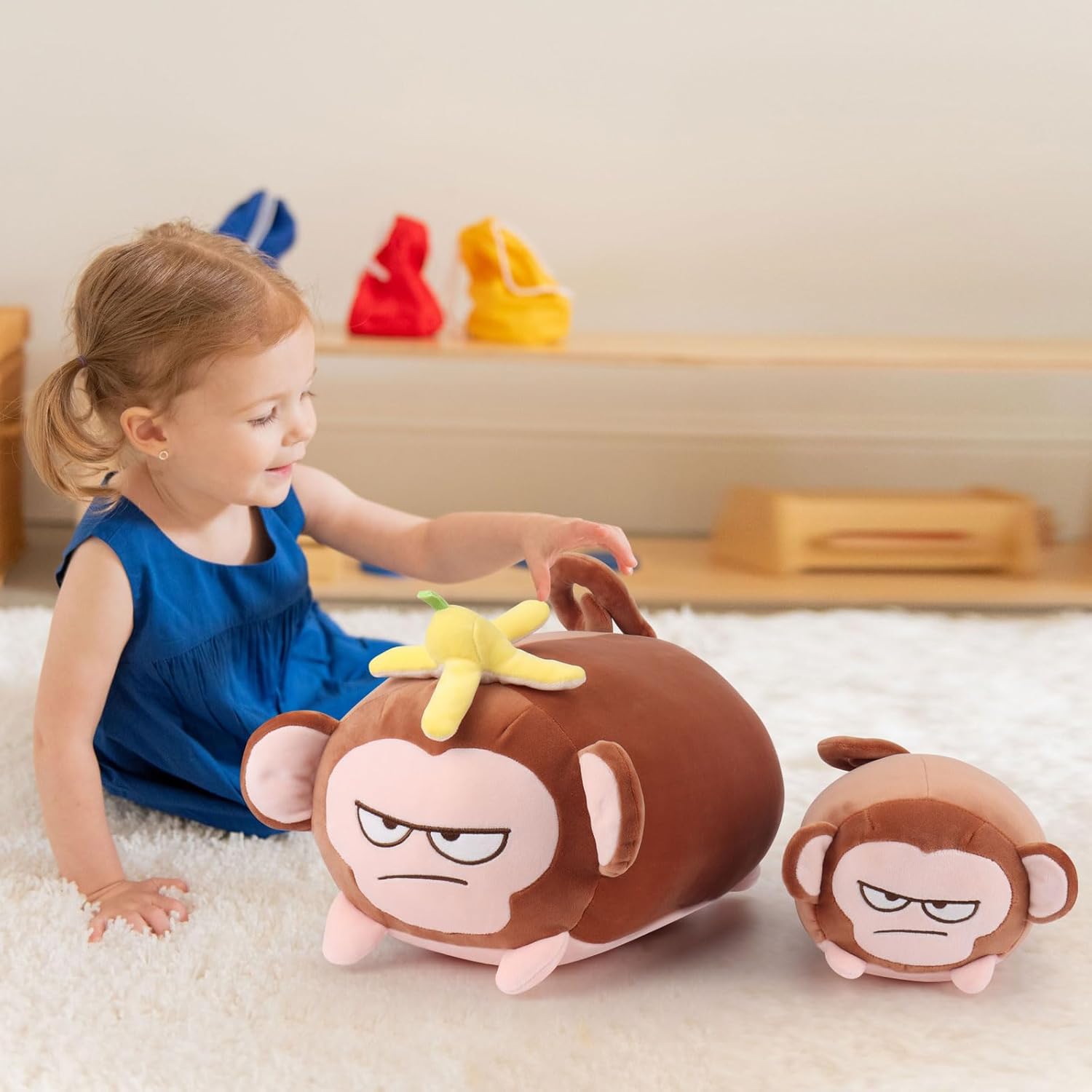 Achwishap Monkey Plush Throw Pillow