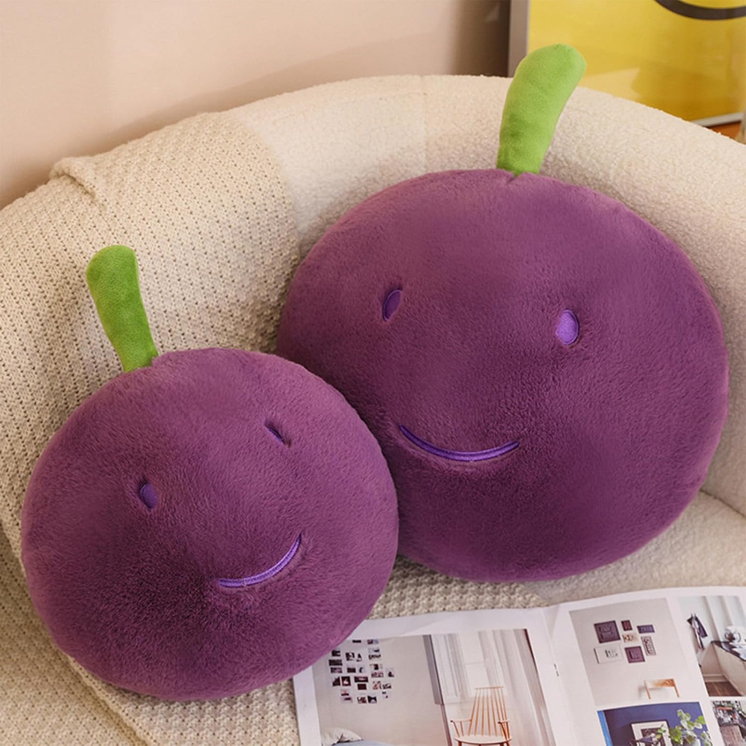 Grape Plush Pillow for Kids Adults