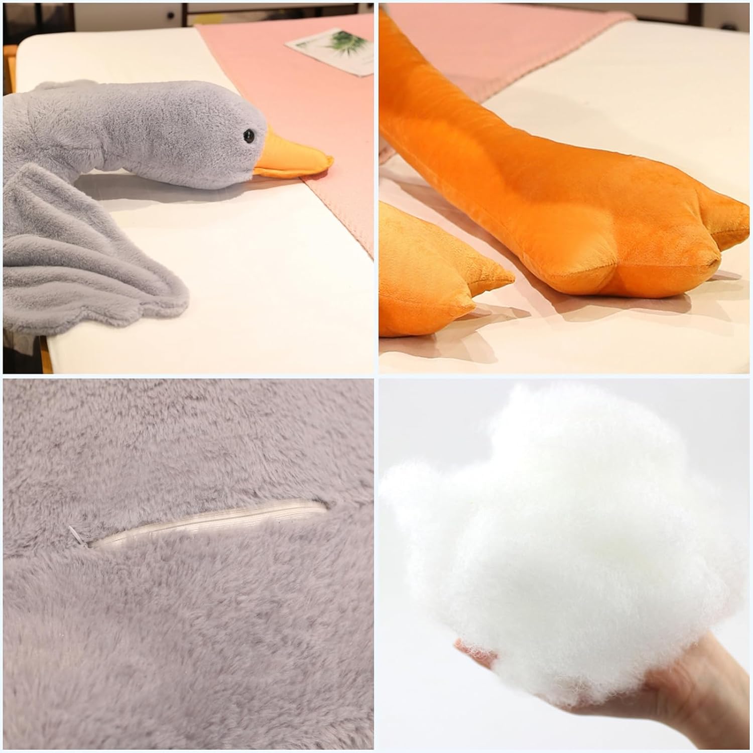 Grafingy Big Grey Swan Plush Pillow