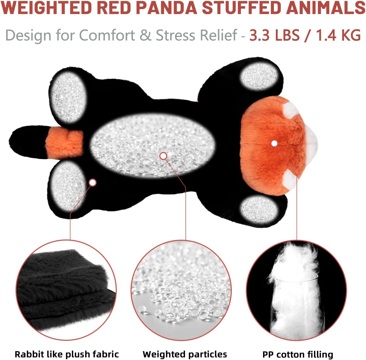 Niuniu Daddy Weighted Red Panda Plush Pillow 1