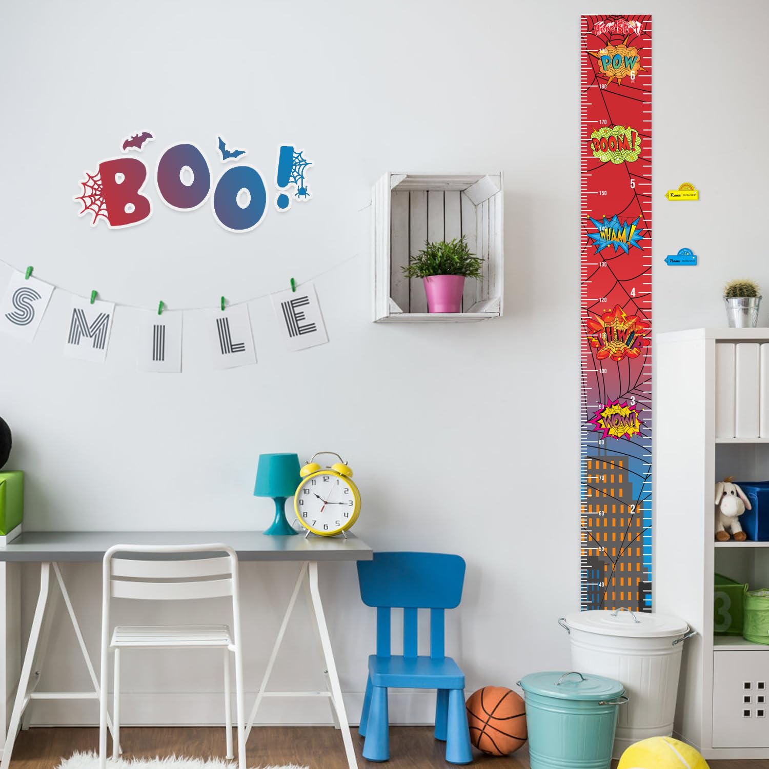 Hero Themed Kids Growth Chart for Wall