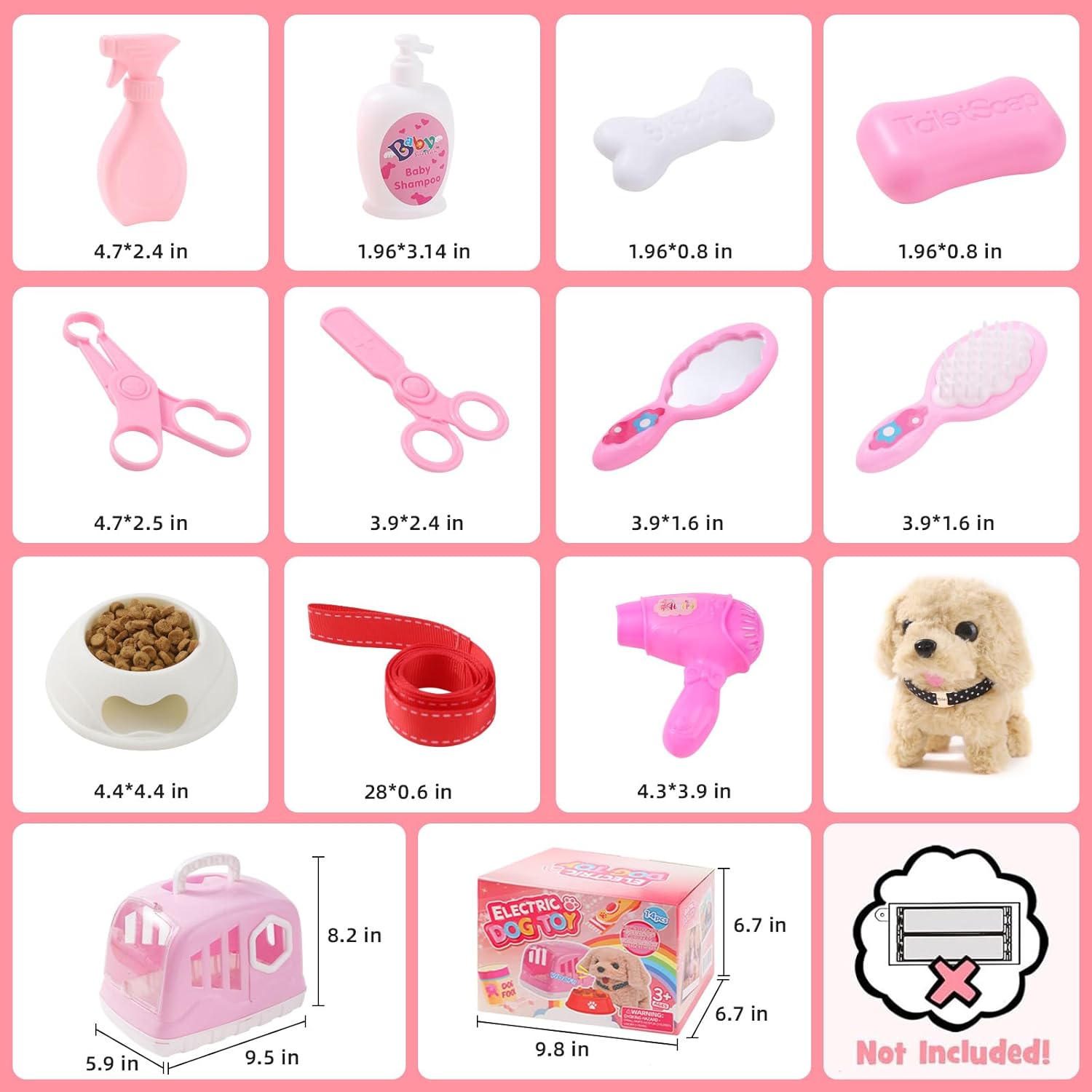 Volmop 14PCS Interactive Plush Dog Toy Set