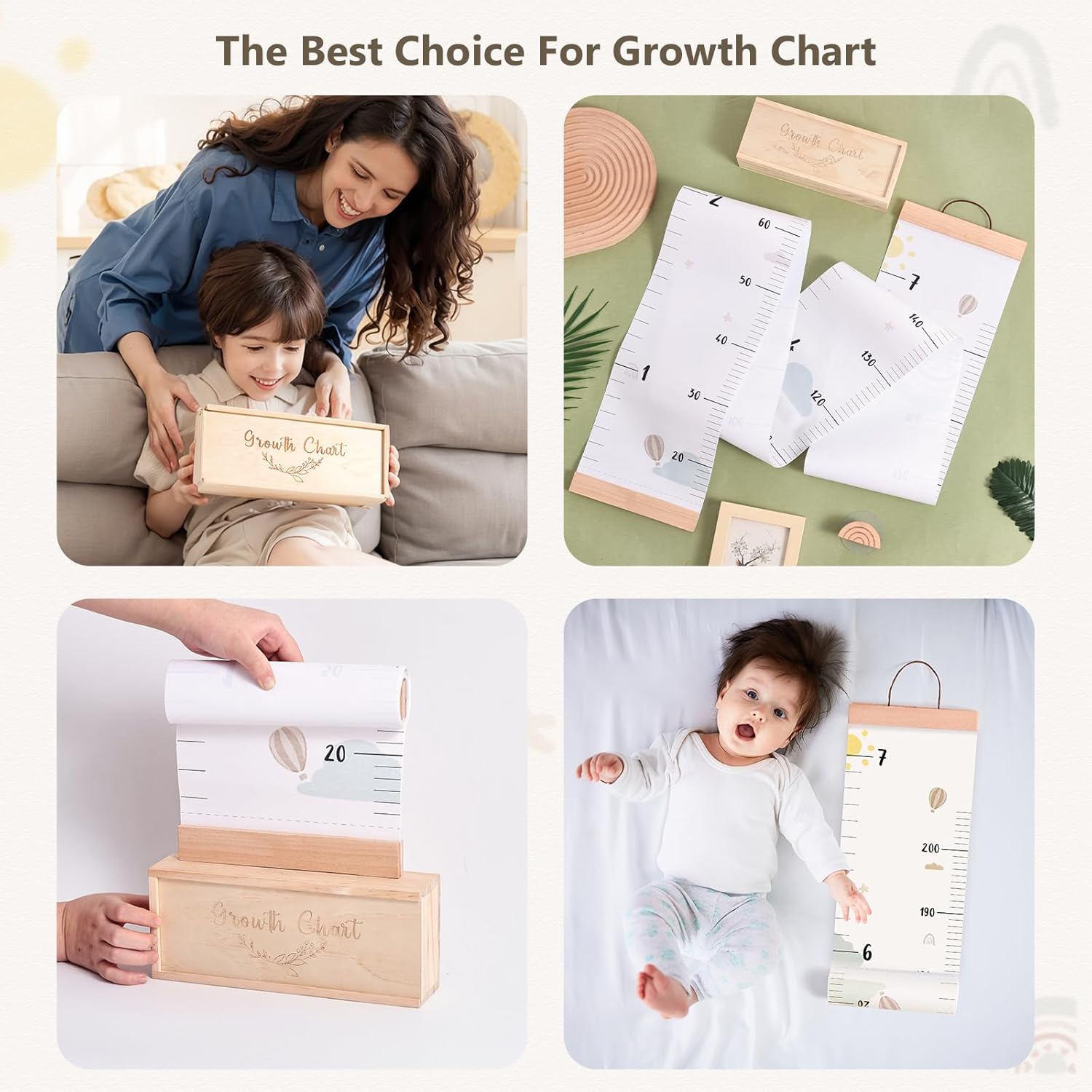 Growth Chart for Wall with Keepsake Box and Hook