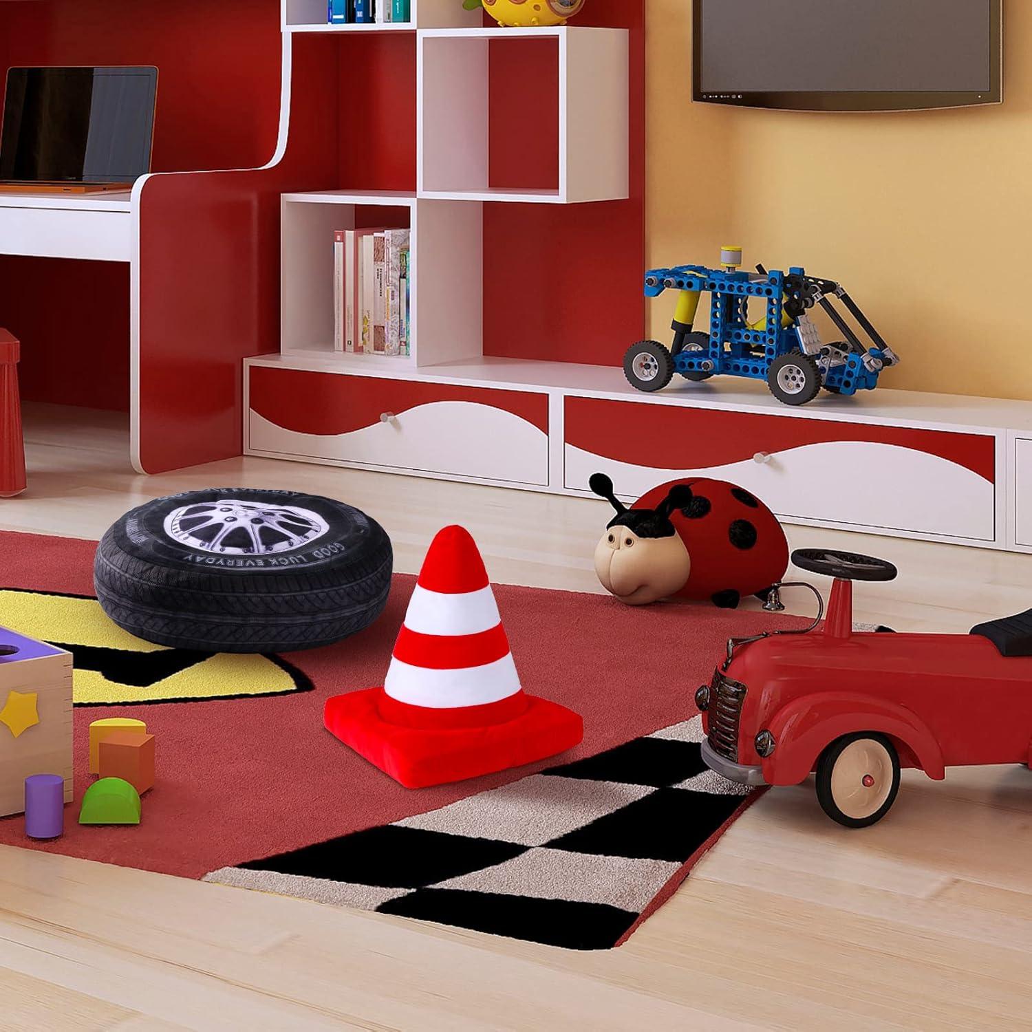 2 Pcs Racing Throw Pillow Room Decor Set