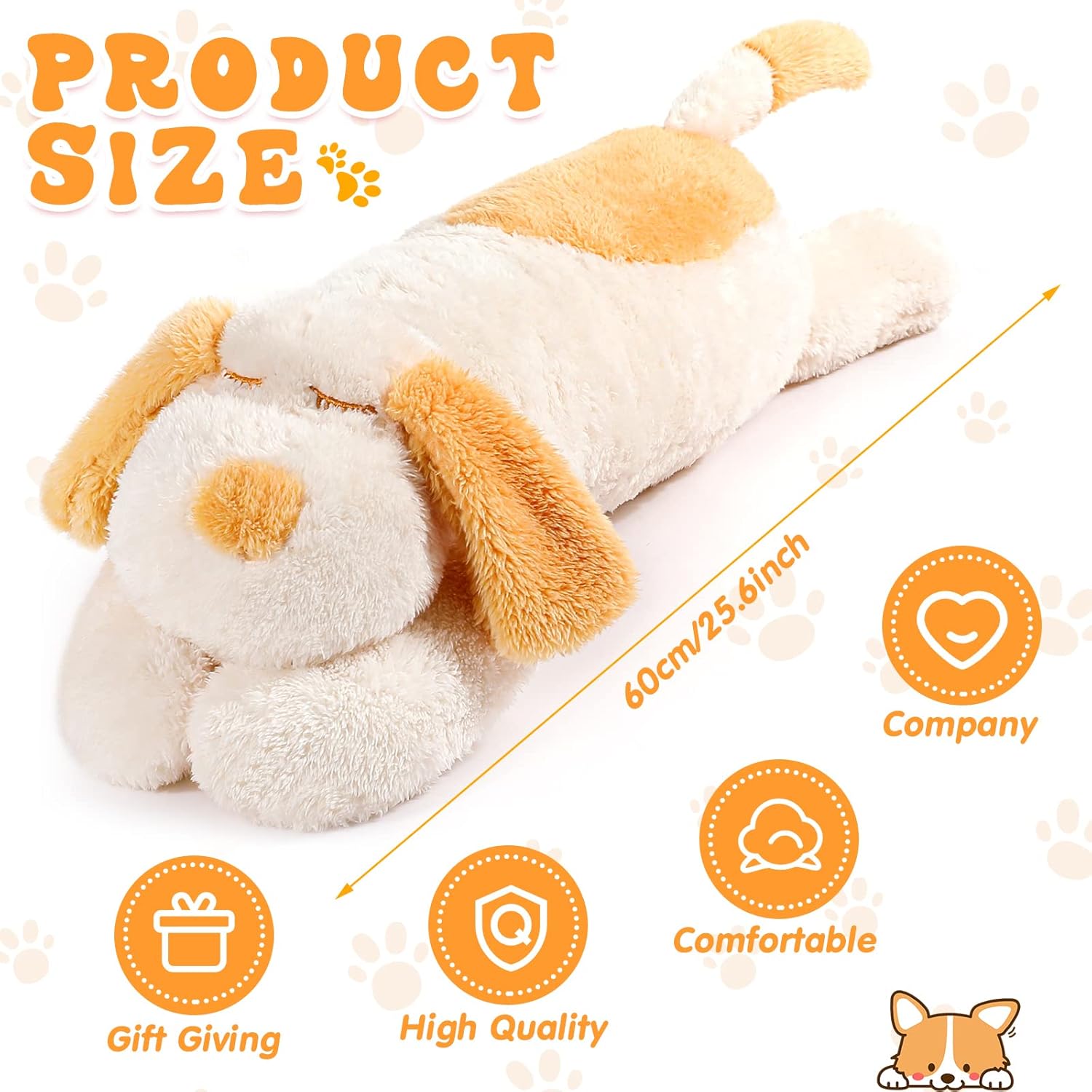 Queekay Hugging Puppy Plush Body Pillow
