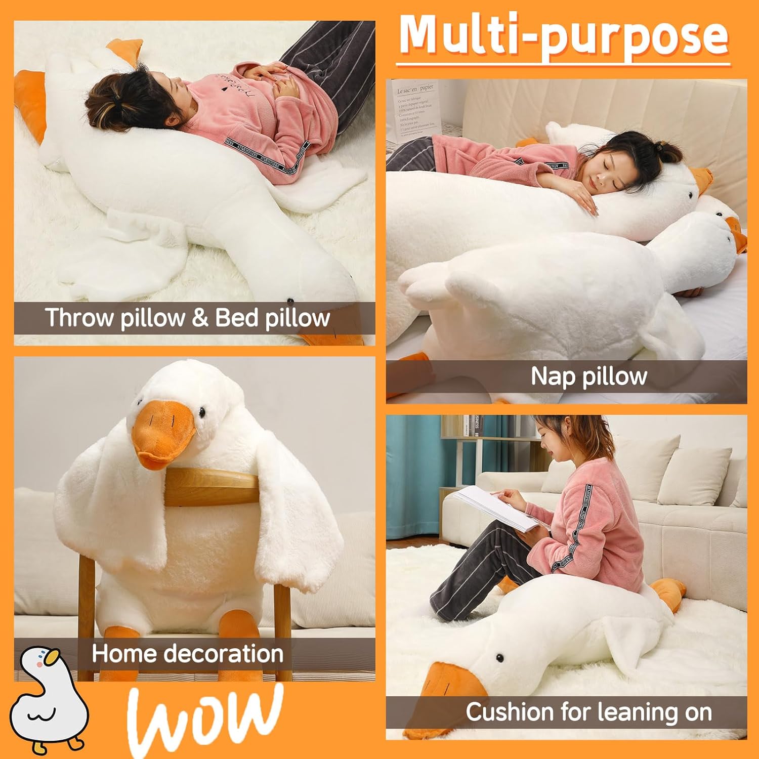 52 Inch Giant Goose Plush Hug Pillow