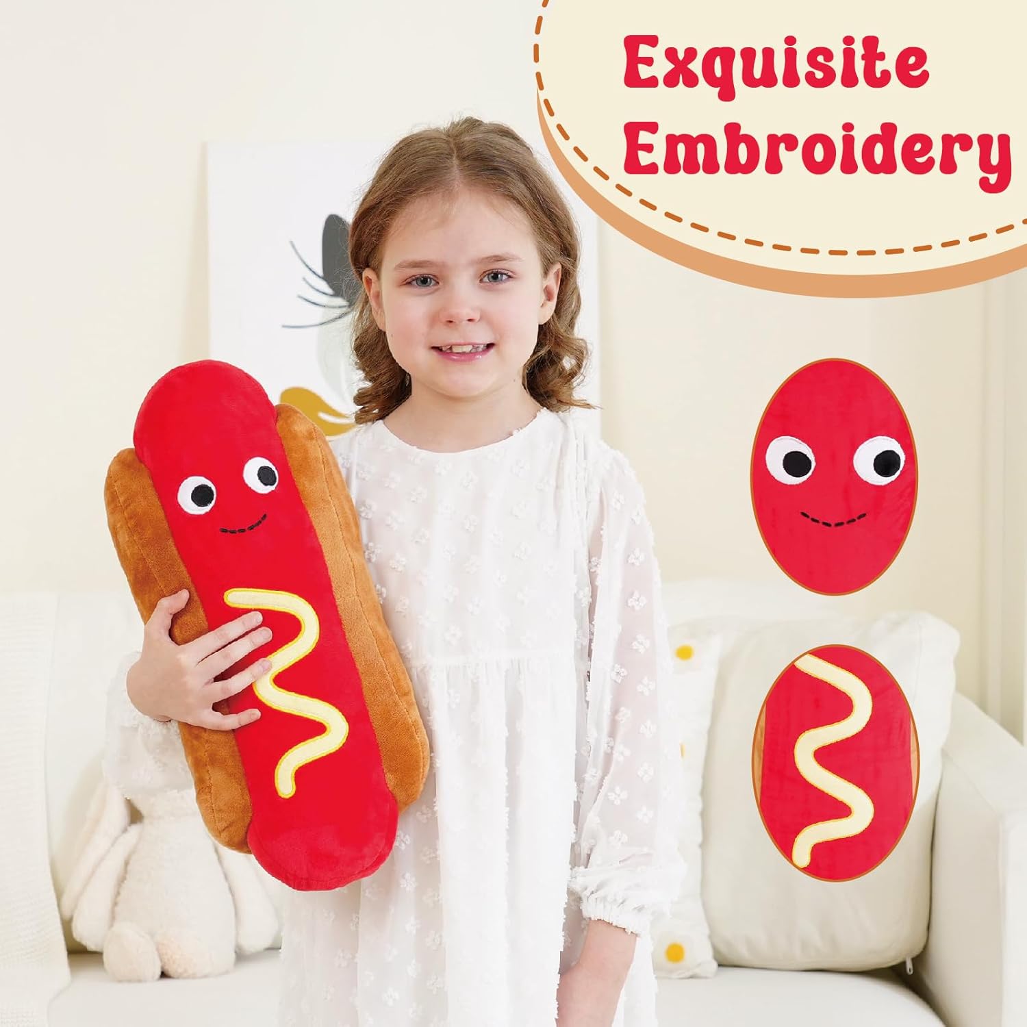 Hot Dog Plush Pillow 177 Inch Soft Stuffed Toy