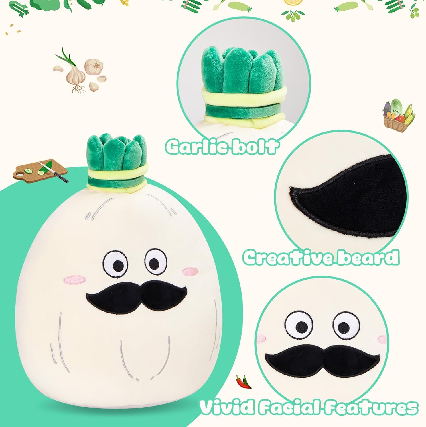 15 Inch Garlic Plush Stuffed Animal Pillow 1