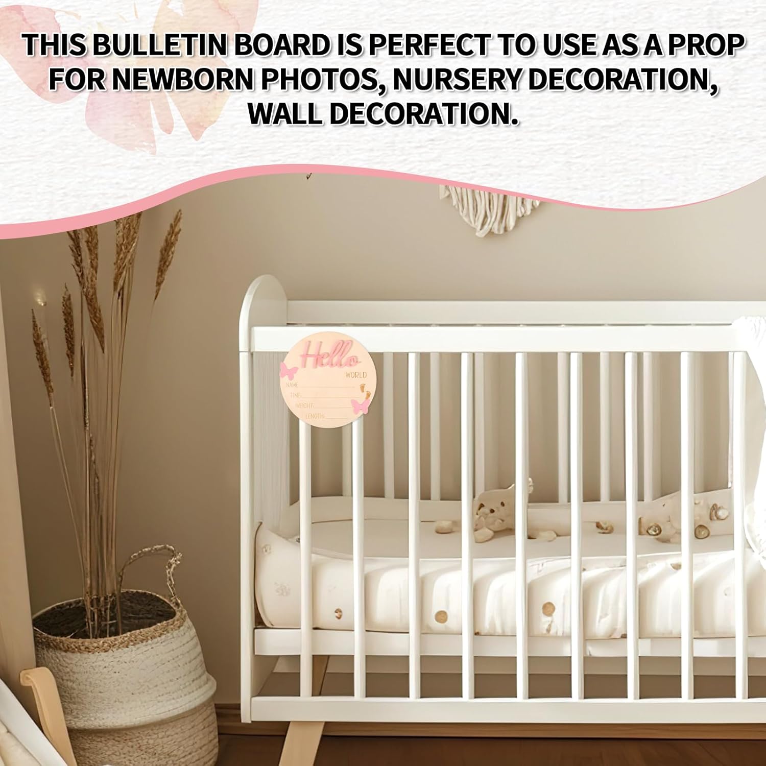 Baby Announcement Wooden Sign Board