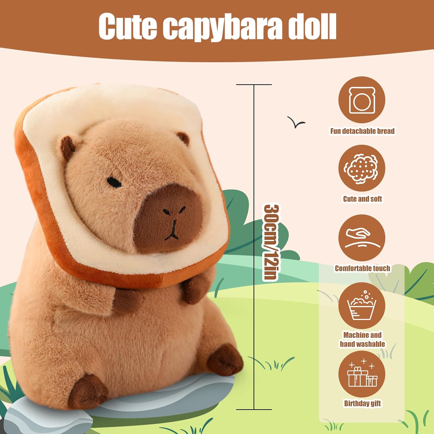 12 Inch Capybara Plush Toy for Kids Adults