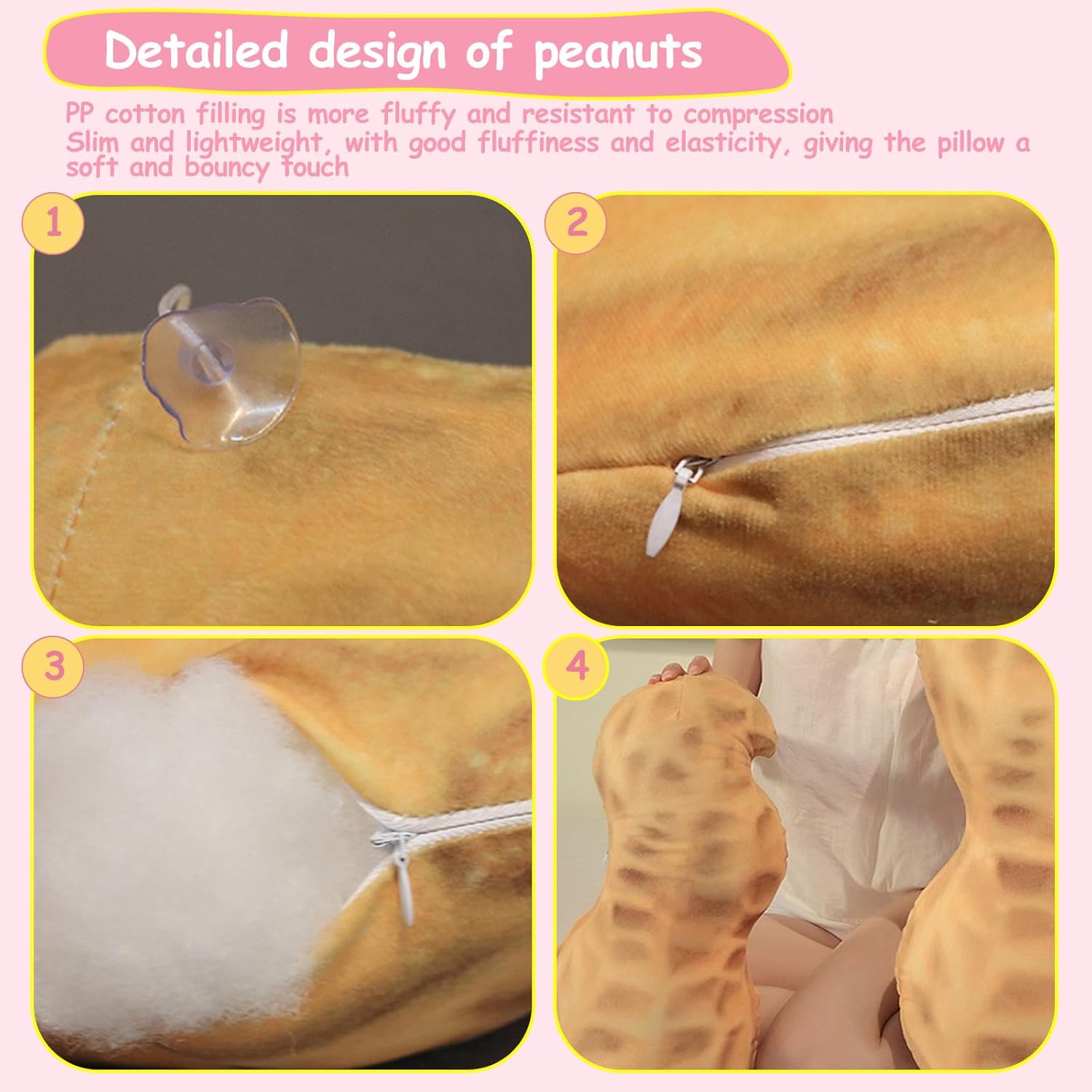 177 In Peanut Plush Stuffed Animal Pillow