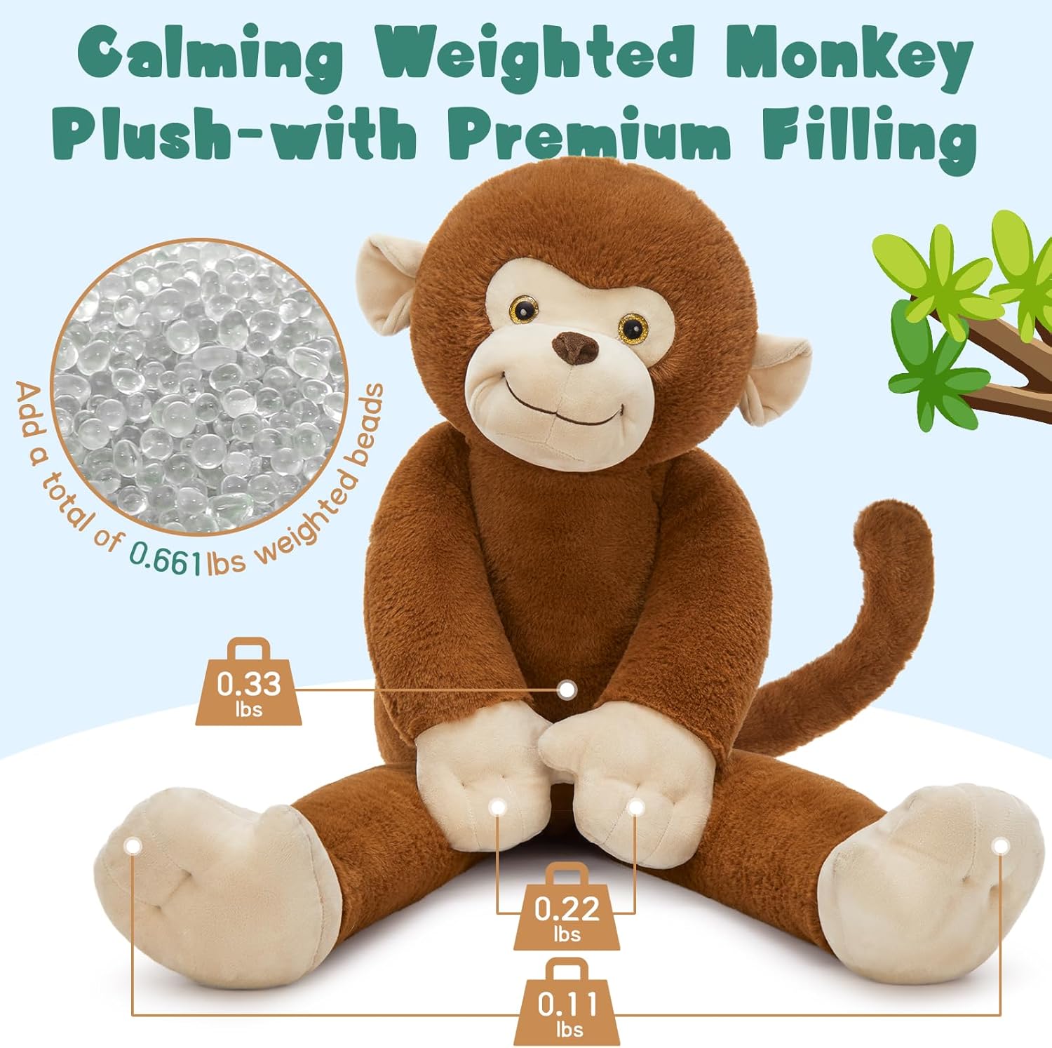 Tezituor Weighted Monkey Plush Toy