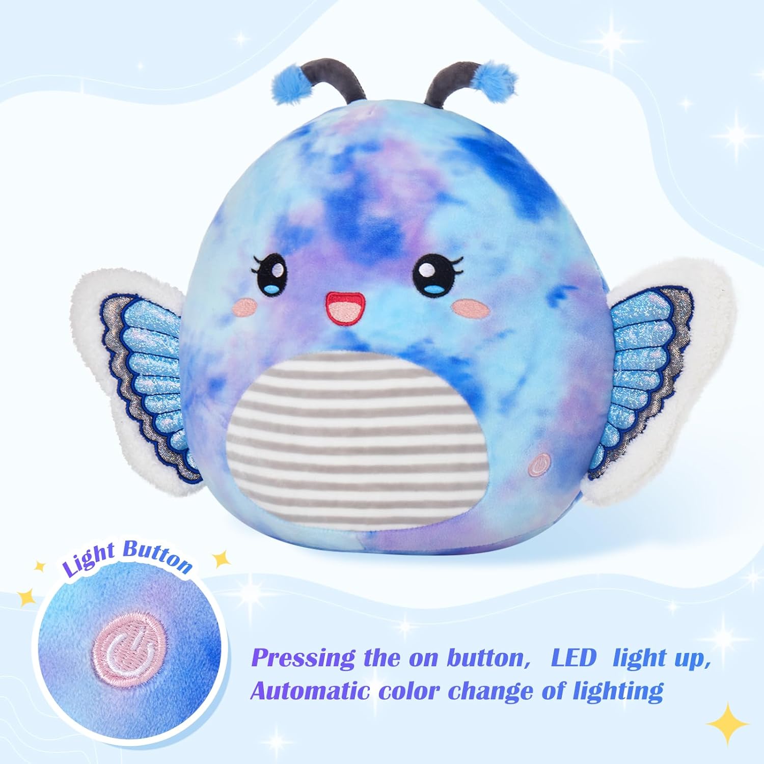 Houwsbaby 12 Inch LED Butterfly Plush Pillow