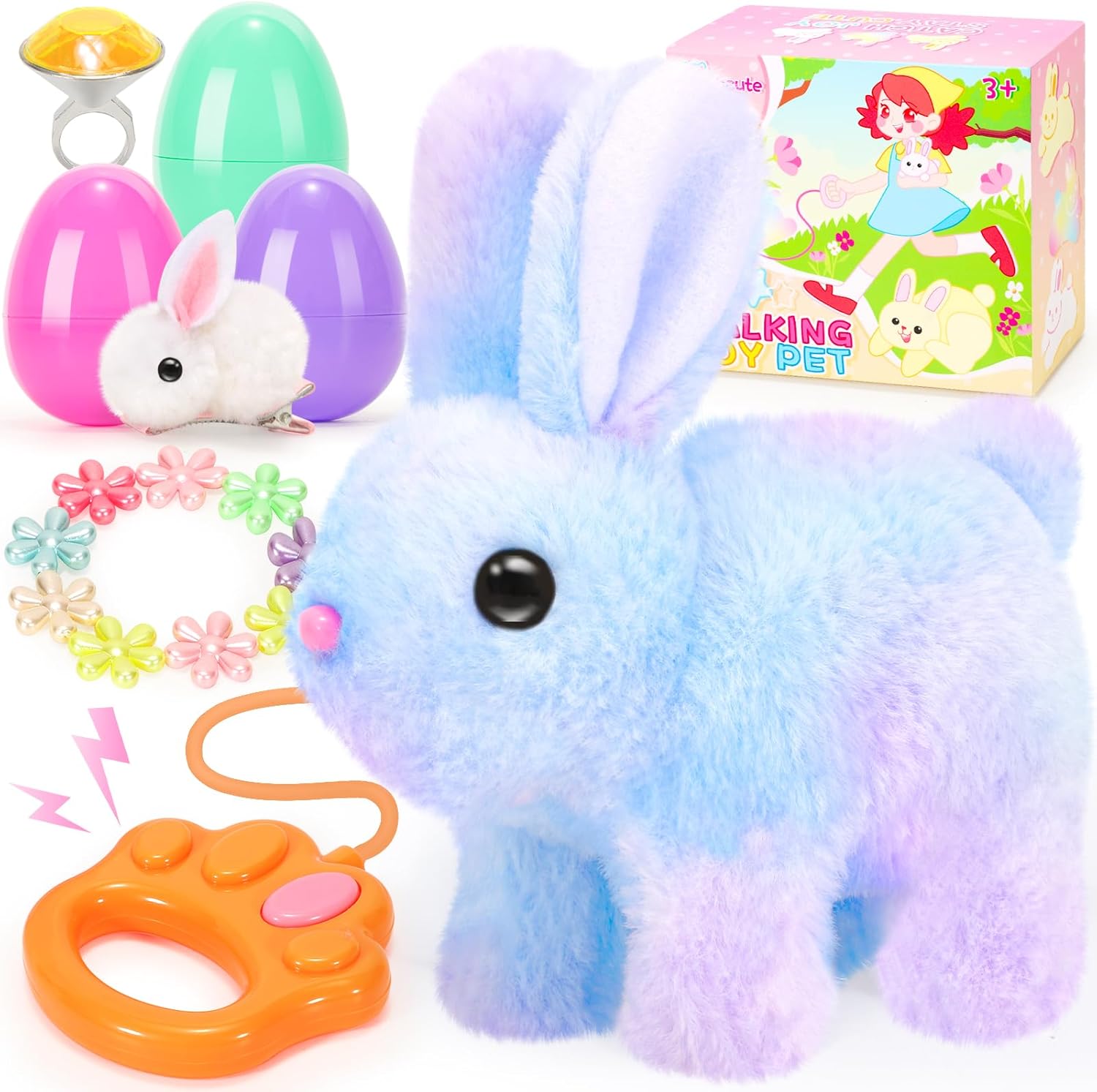 Plush Bunny Easter Toy with Sound and Movement
