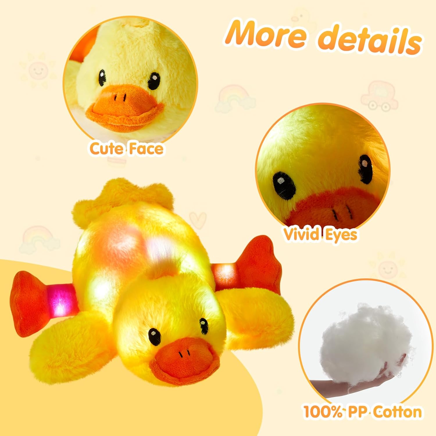 Glow Guards 12 Inch LED Duck Plush Pillow