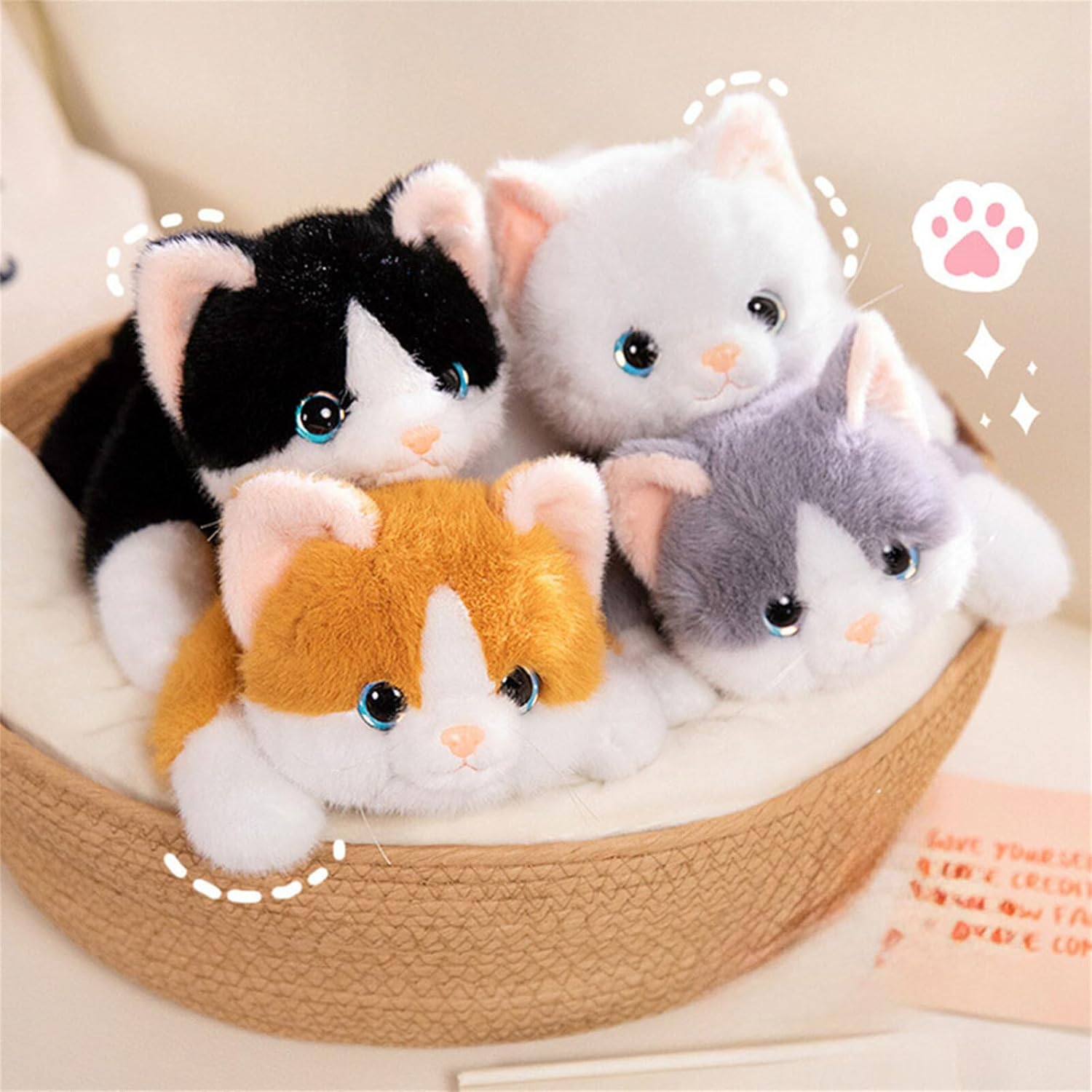 Black and White Cat Weighted Plush Toy