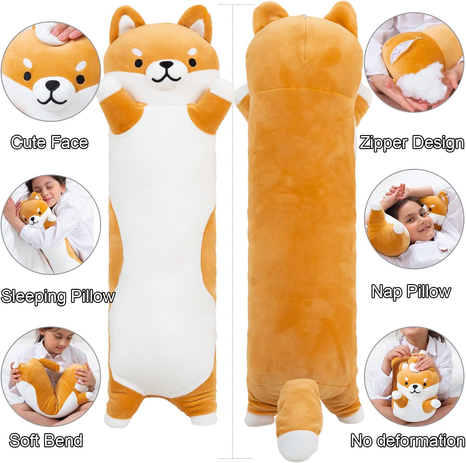 Long Shiba Inu Plush Pillow for Kids 1