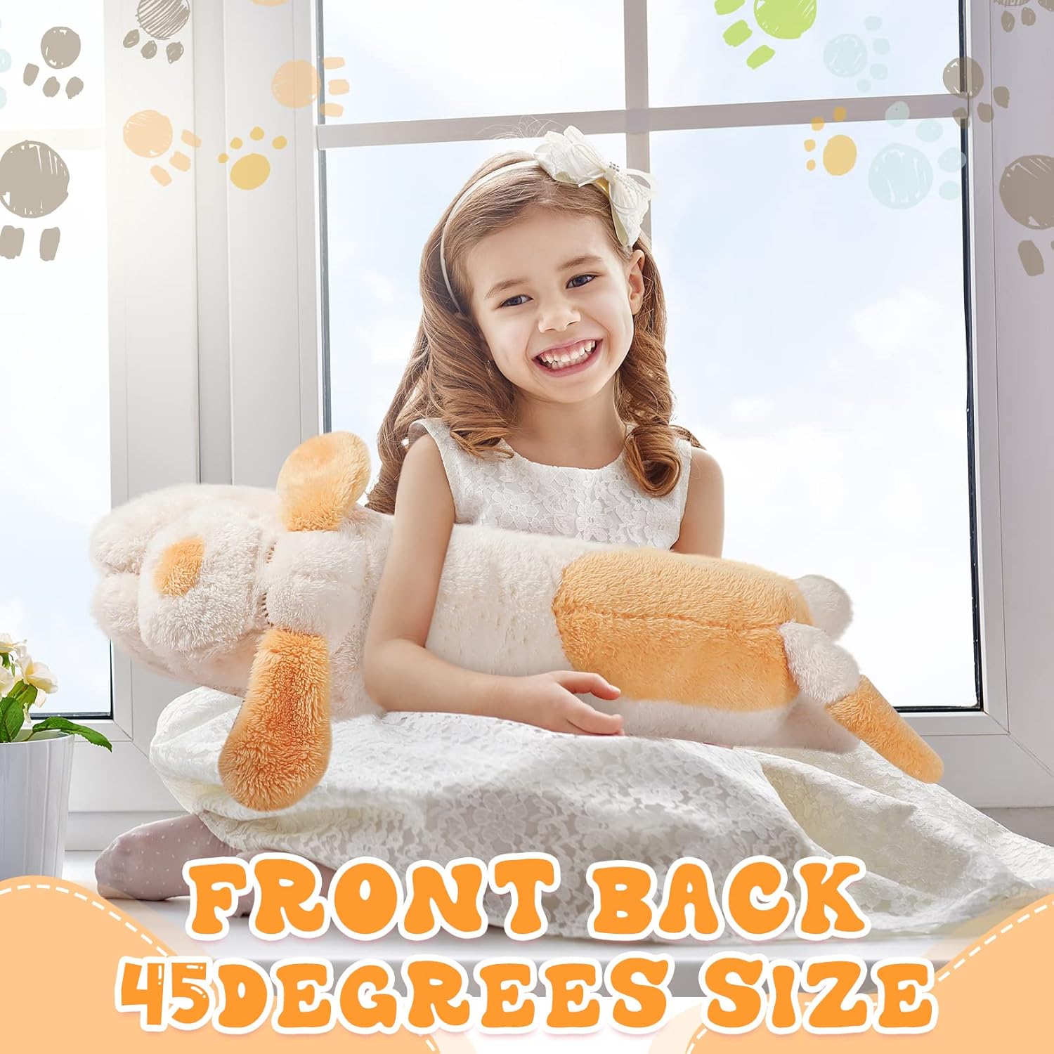 Queekay Hugging Puppy Plush Body Pillow