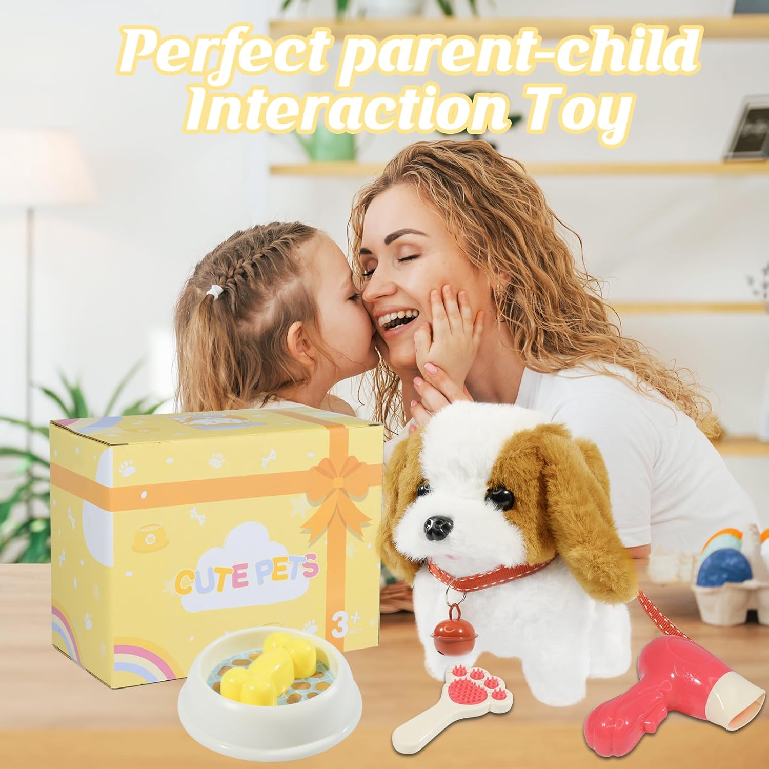 Plush Walking Dog Toy with Leash