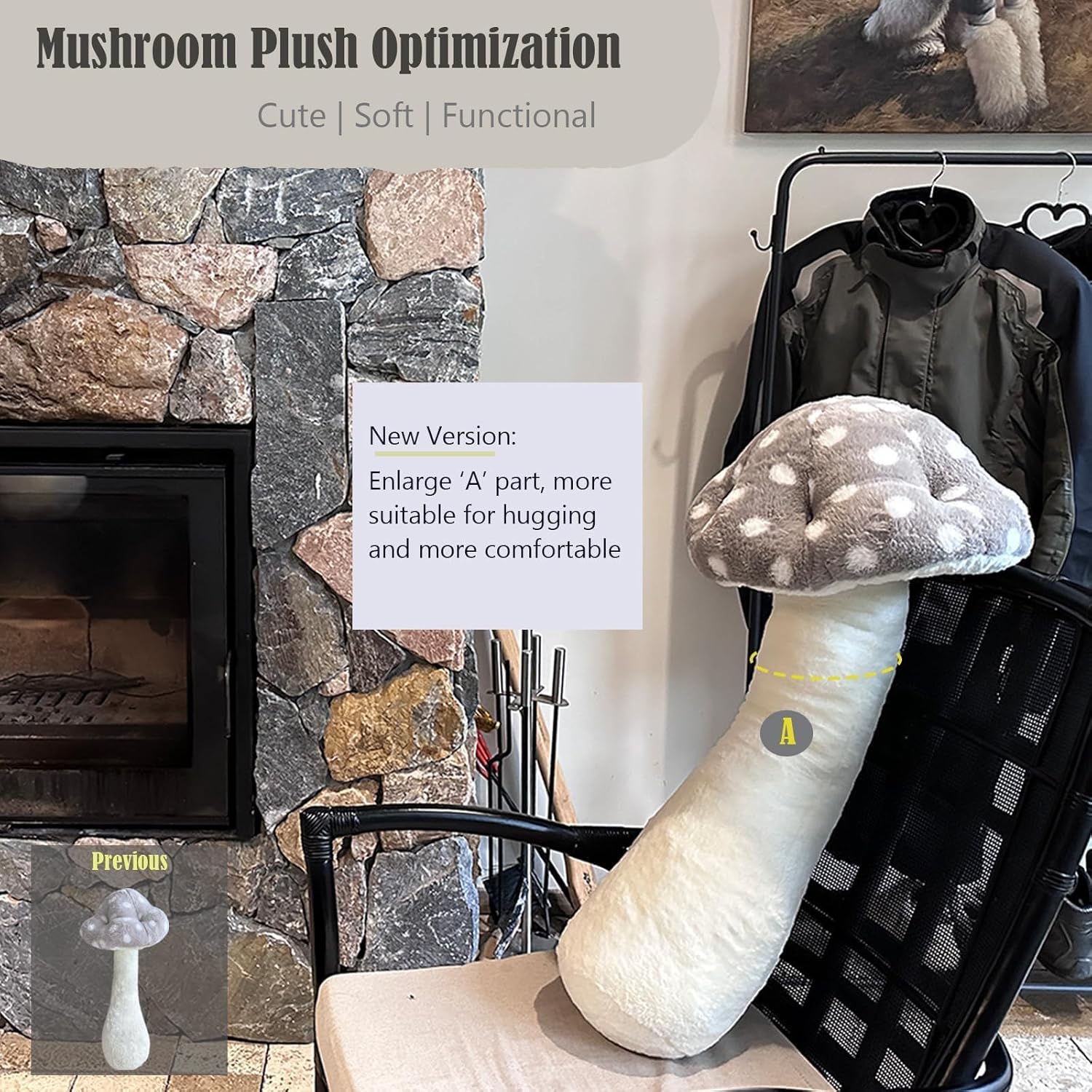 Hofun4U Mushroom Plush Pillow - 30 Inch 1