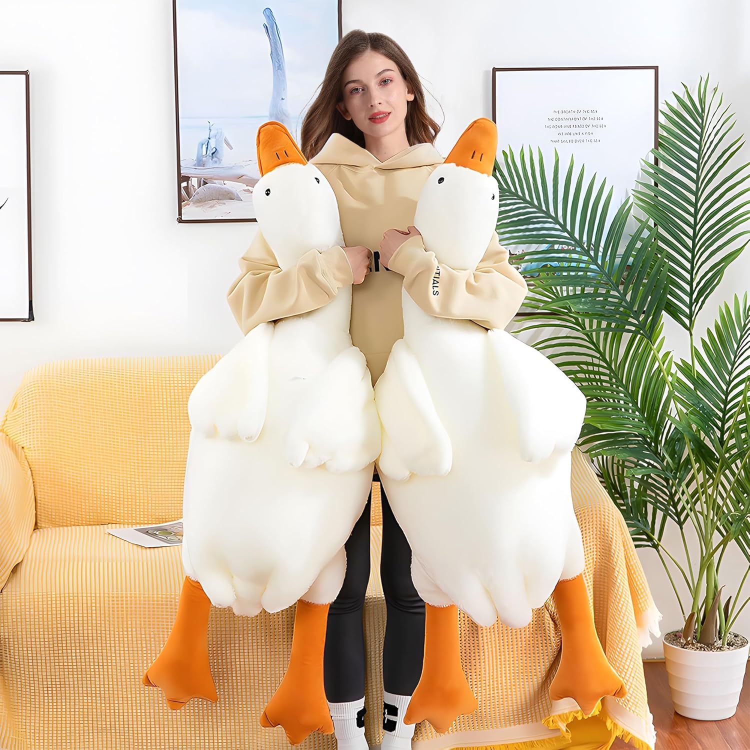 Heionia Giant Duck Goose Plush Pillow Toy