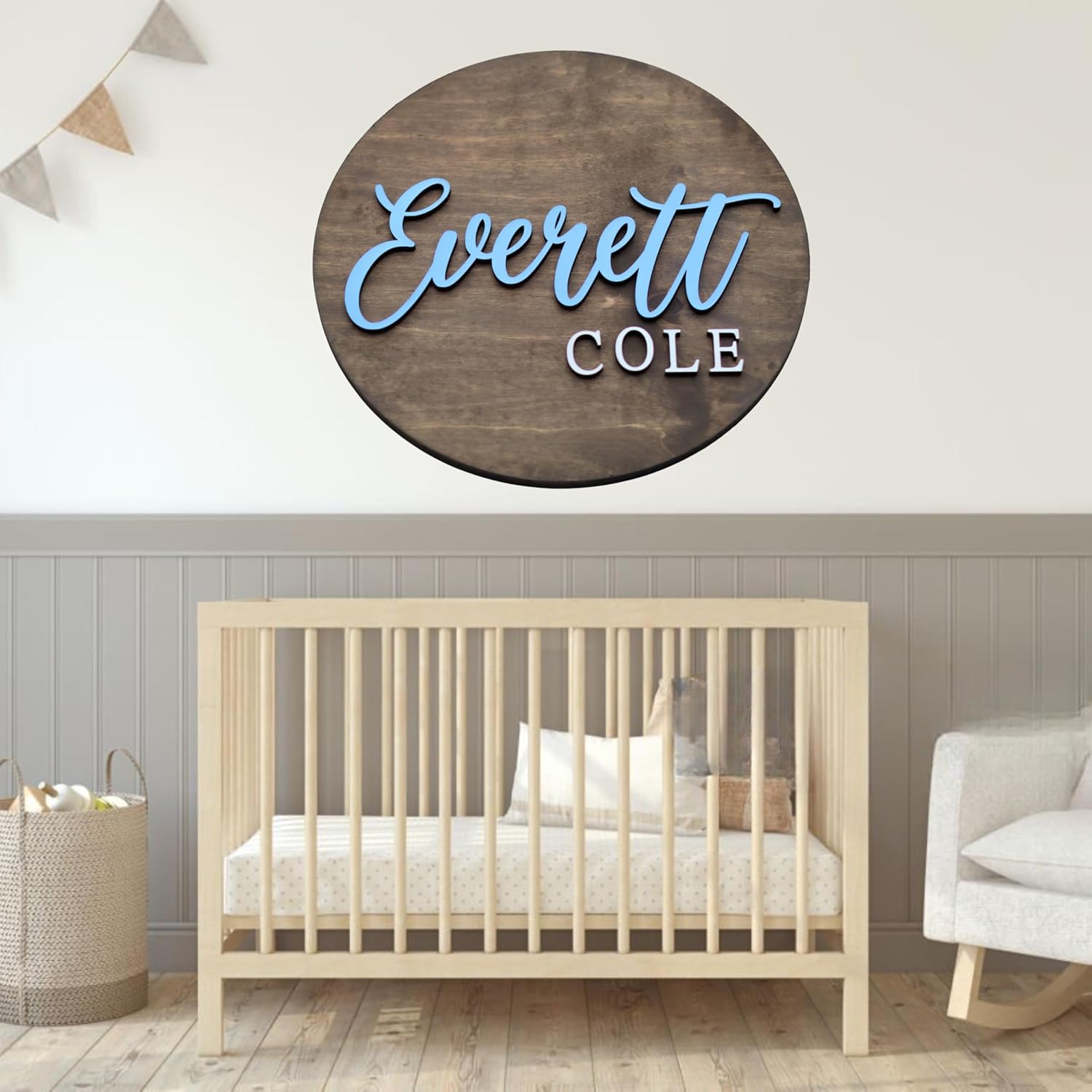 Custom Round Nursery Name Sign
