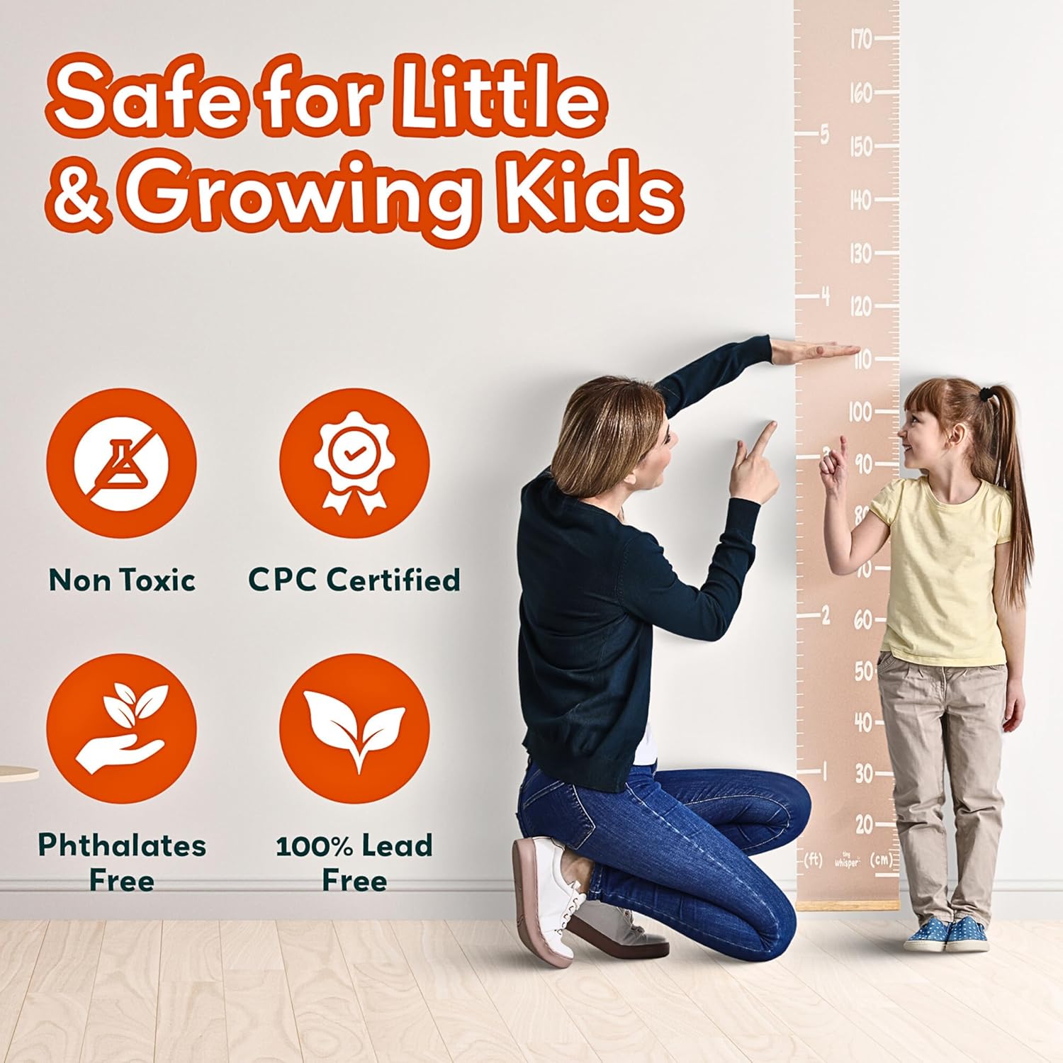 Tiny Whisper Kids Height Wall Chart