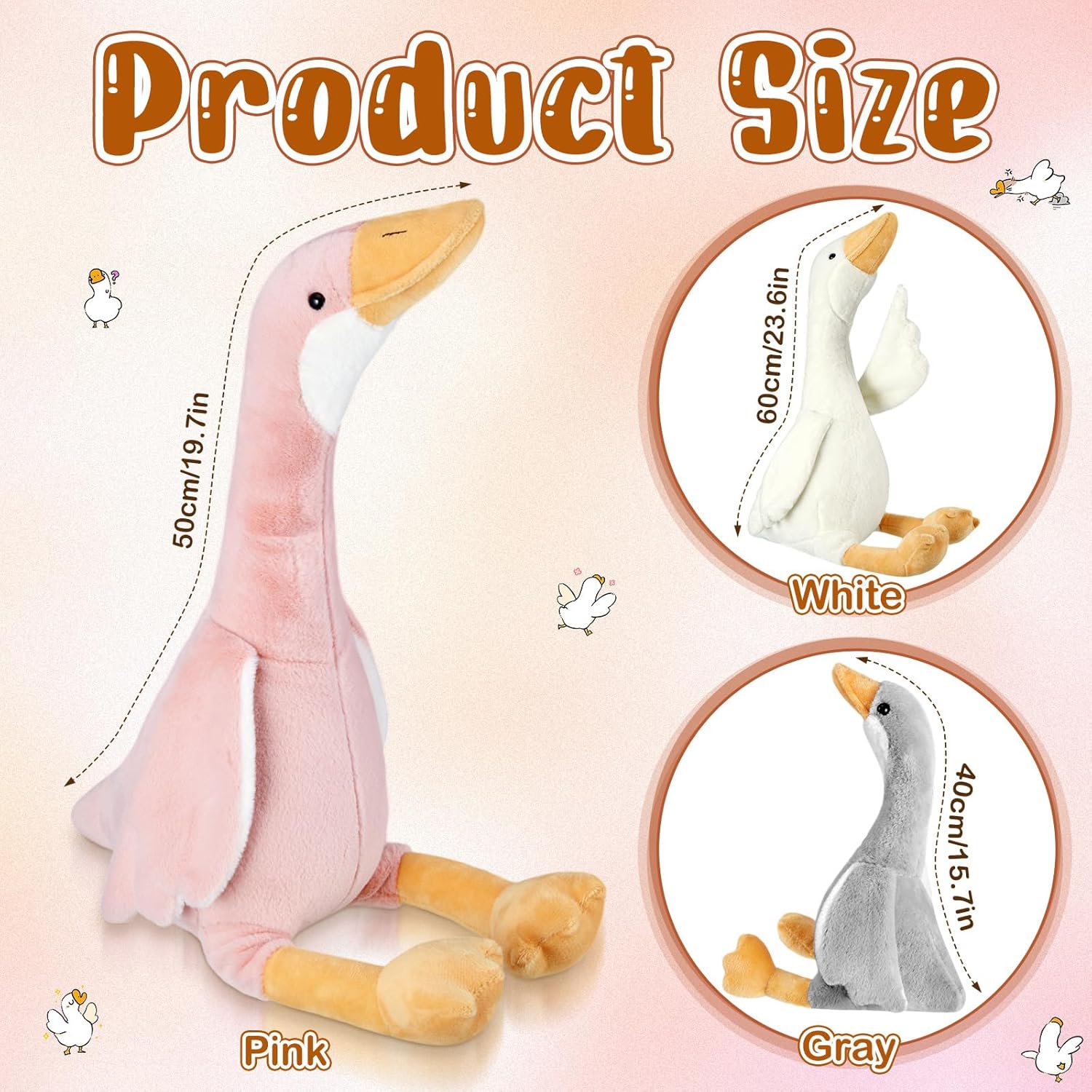 Vinsot 3 Pcs Silly Goose Plush Decorations