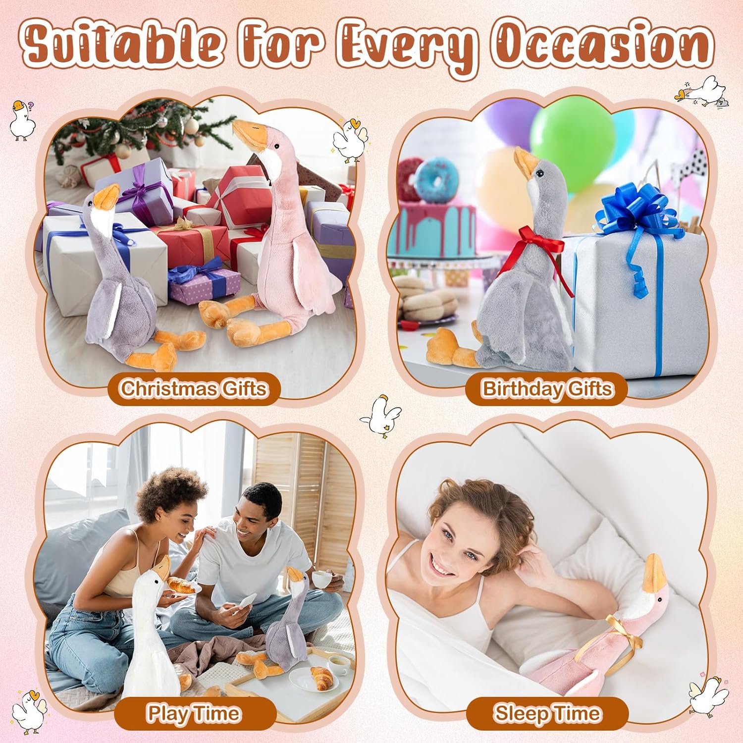 Vinsot 3 Pcs Silly Goose Plush Decorations