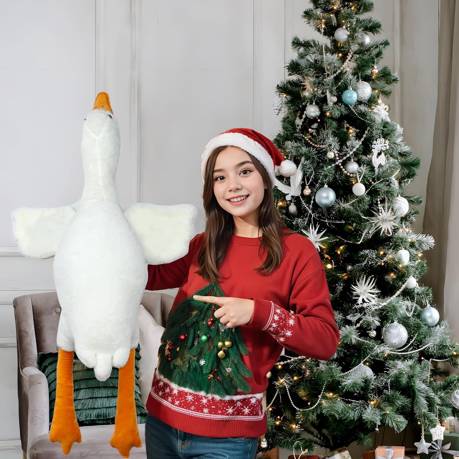 Heionia Giant Duck Goose Plush Pillow Toy