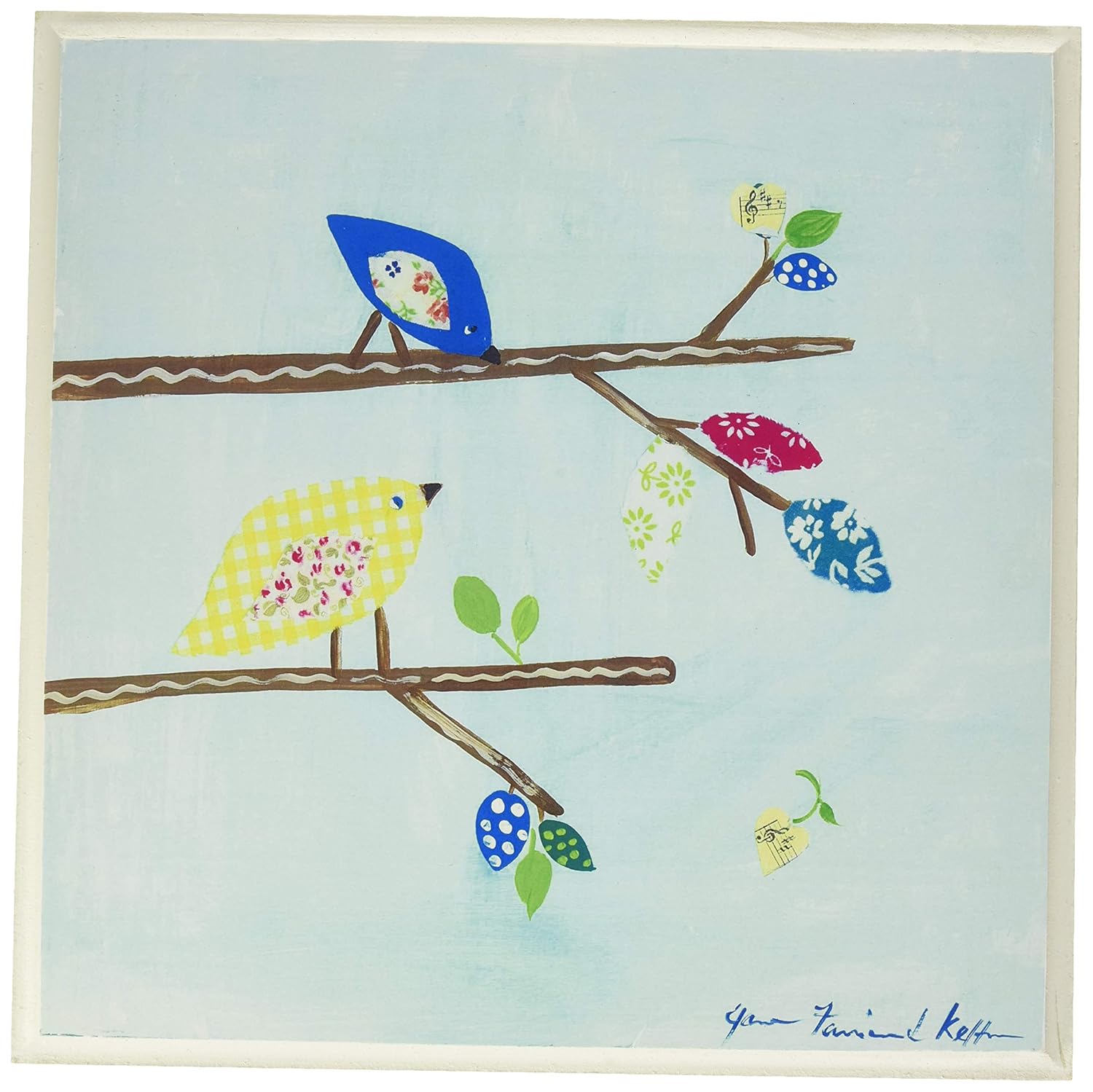 Kids Room Patchwork Bird Wall Plaque