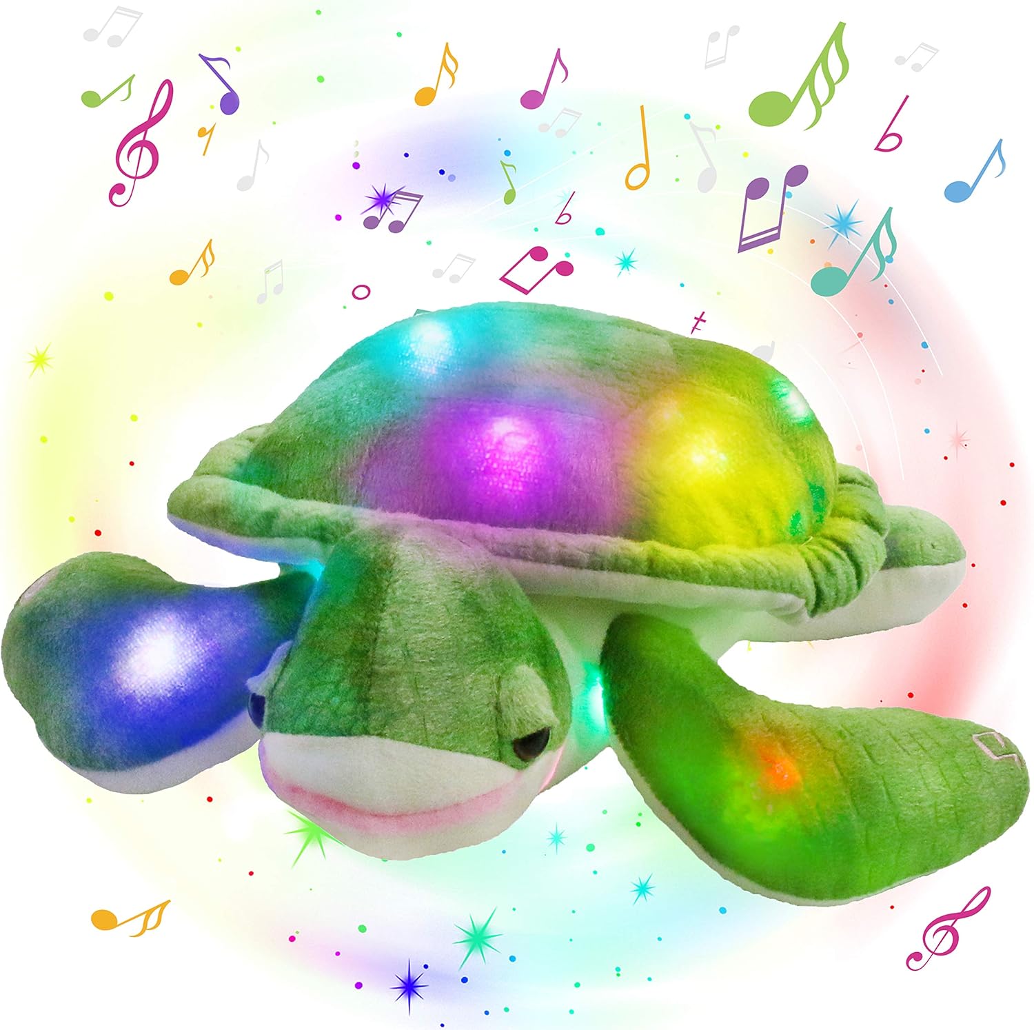 Glow Guards 14 Inch Musical Sea Turtle Plush Pillow