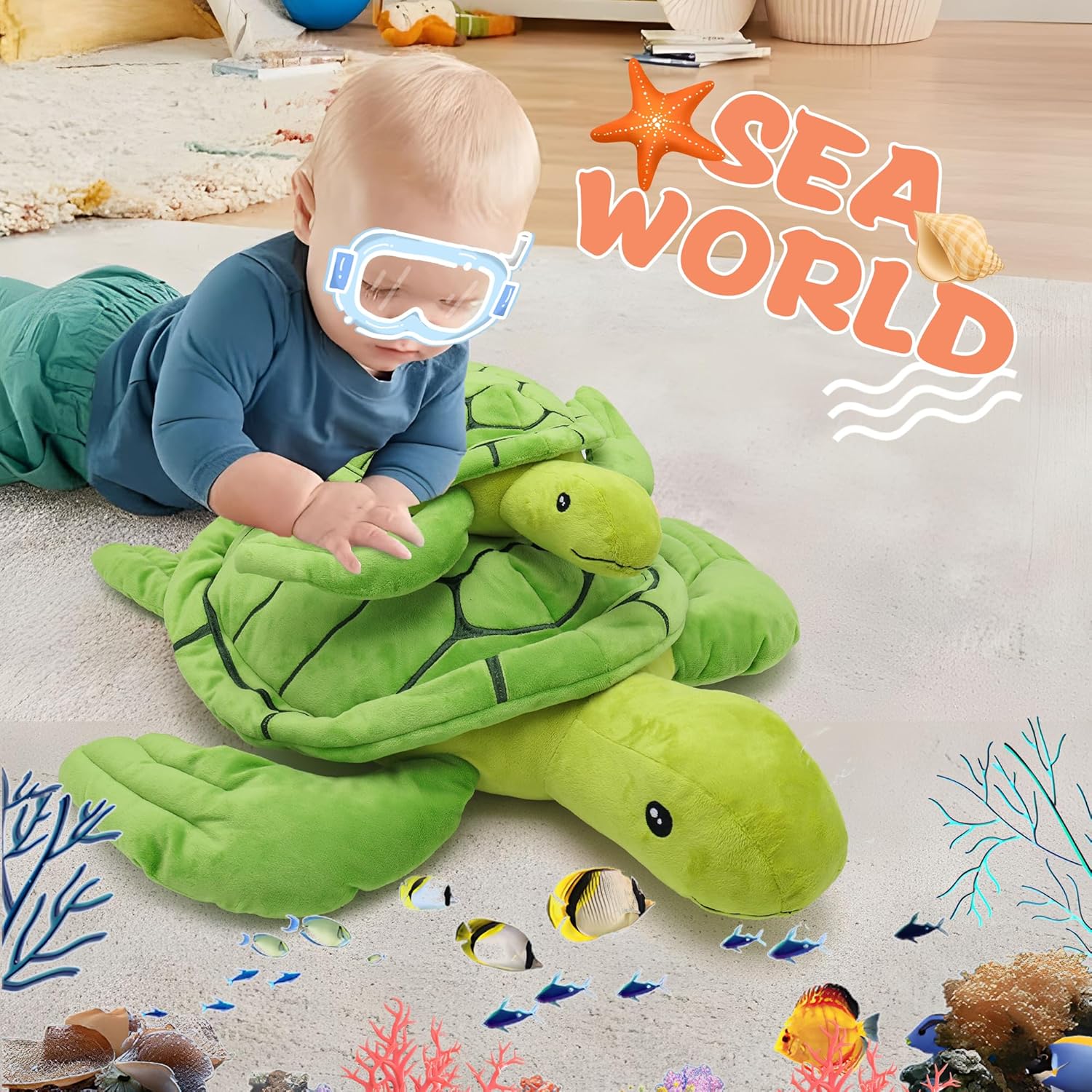 Giant Turtle Plush Animal 24 Inch Soft Pillow