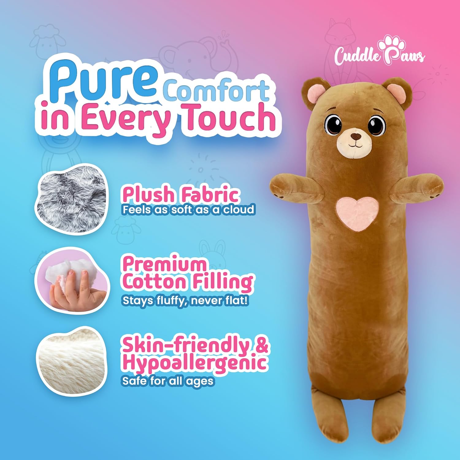 Cuddle Paws Bear Plush Pillow