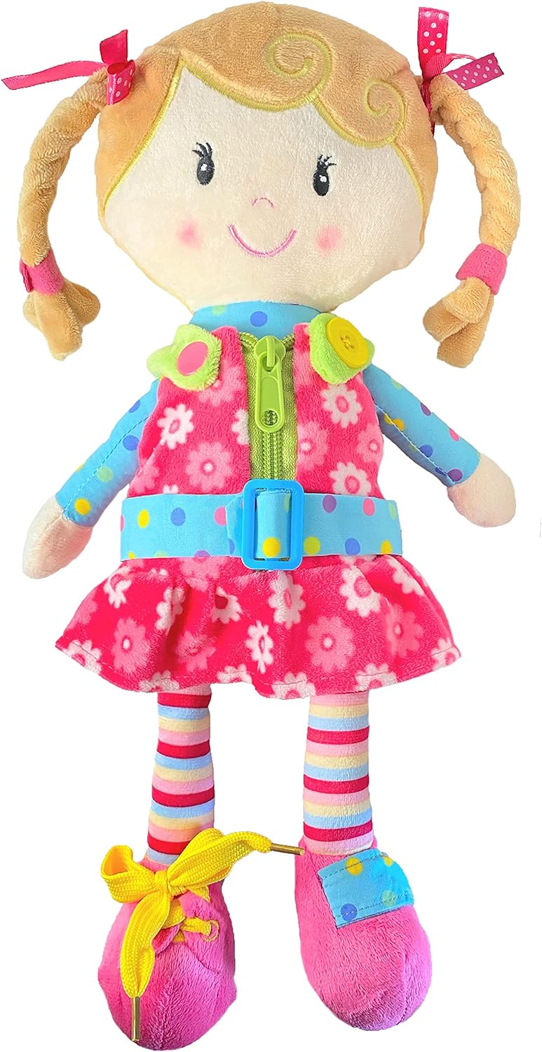 Sugar Snap Plush Learn to Dress Doll for Toddlers