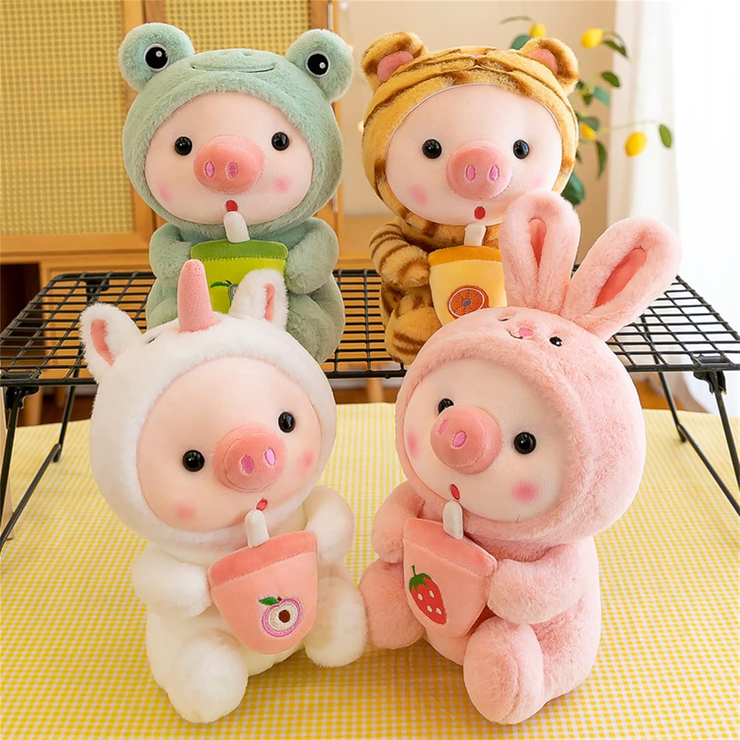 LANFIRE Pig Plush Pillow Dressed as Frogs Tigers Rabbits Unicorn