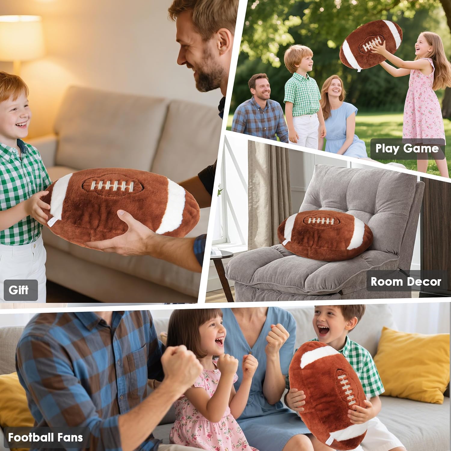 Wepop 18in Football Plush Pillow