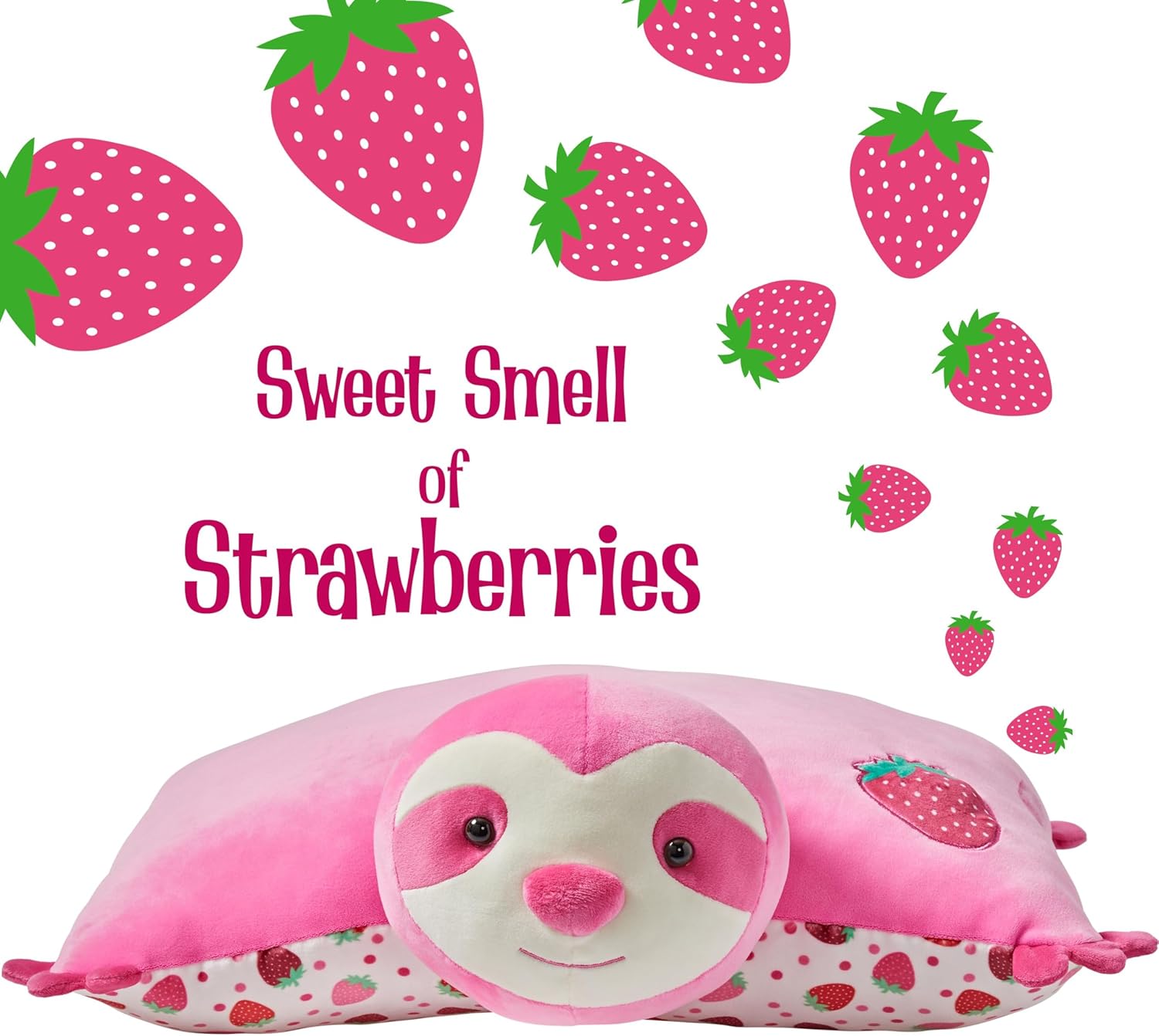 Pillow Pets Sweet Scented Strawberry Sloth Puff