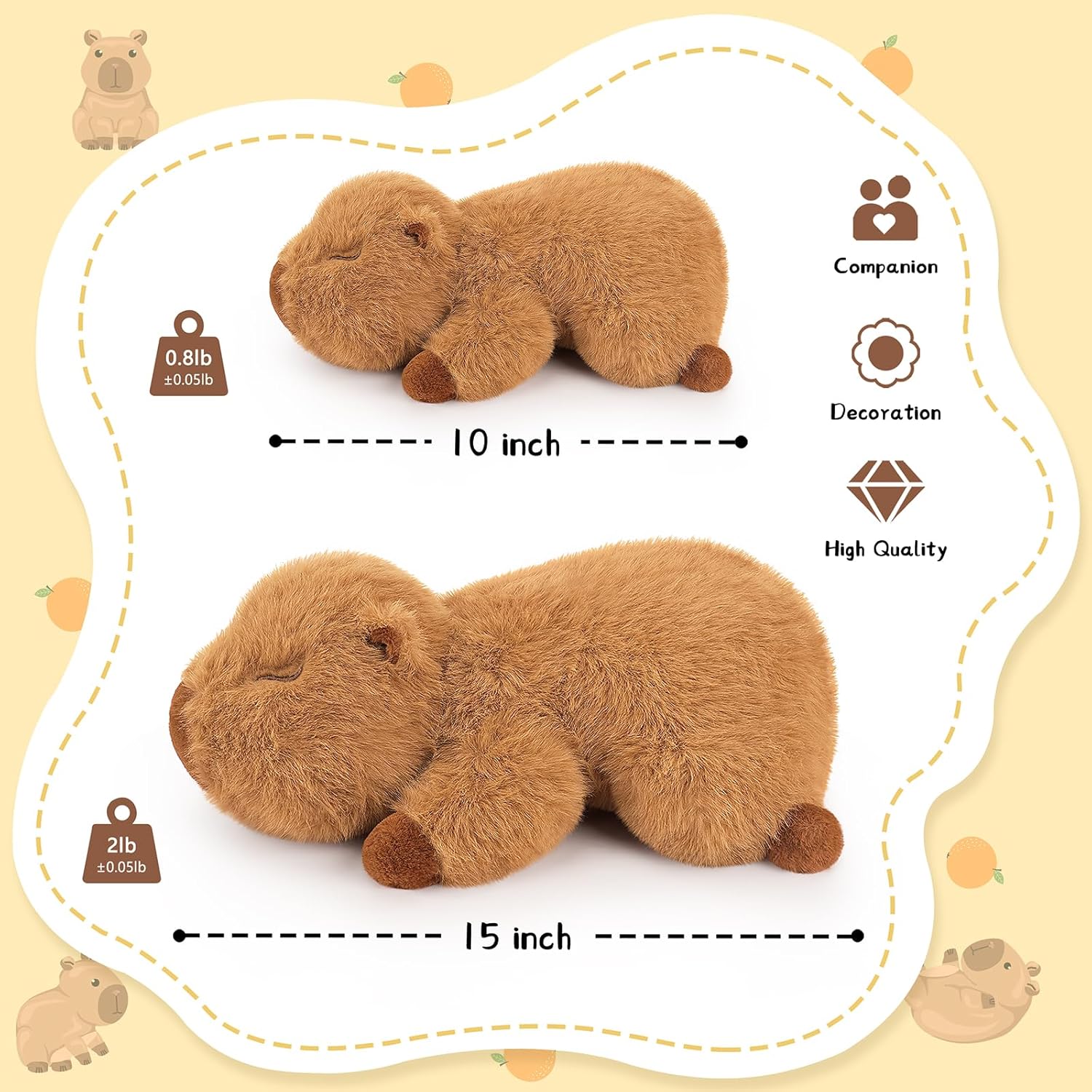 Weighted Capybara Plush Pillow - 2lb 15