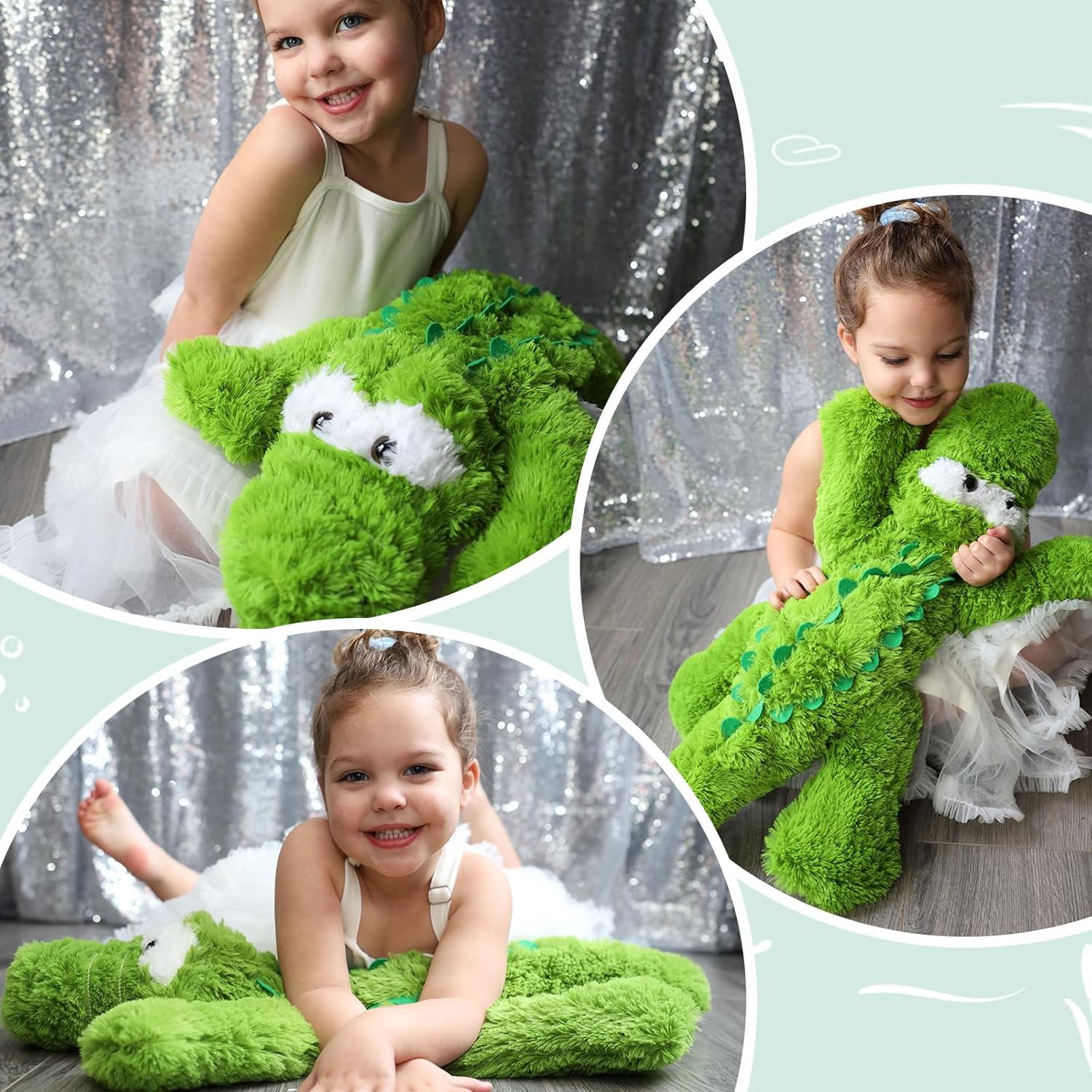 Tezituor 28 Inch Alligator Plush Pillow
